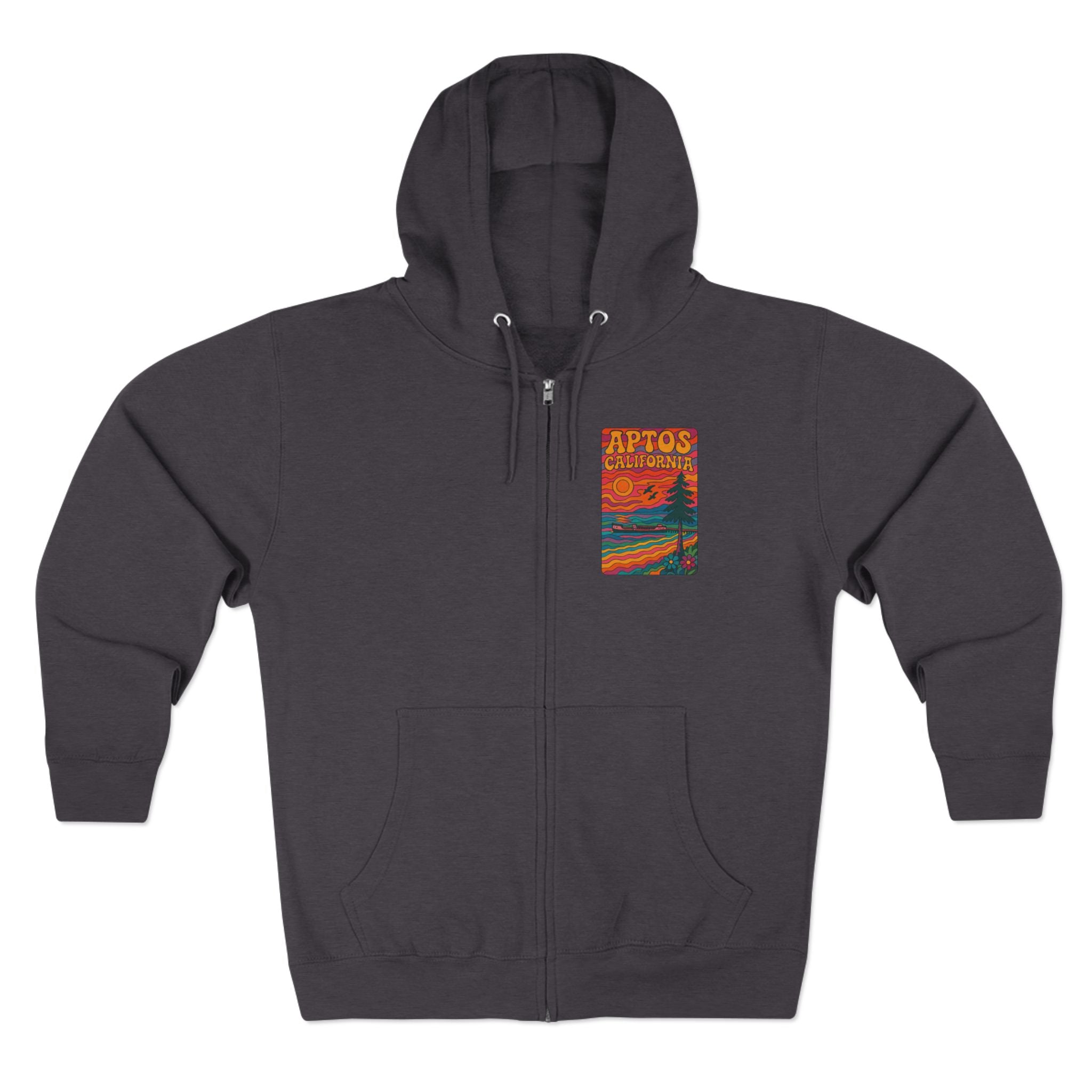 Aptos California Psychedelic Unisex - Zip Cotton Blend Fleece Hoodie
