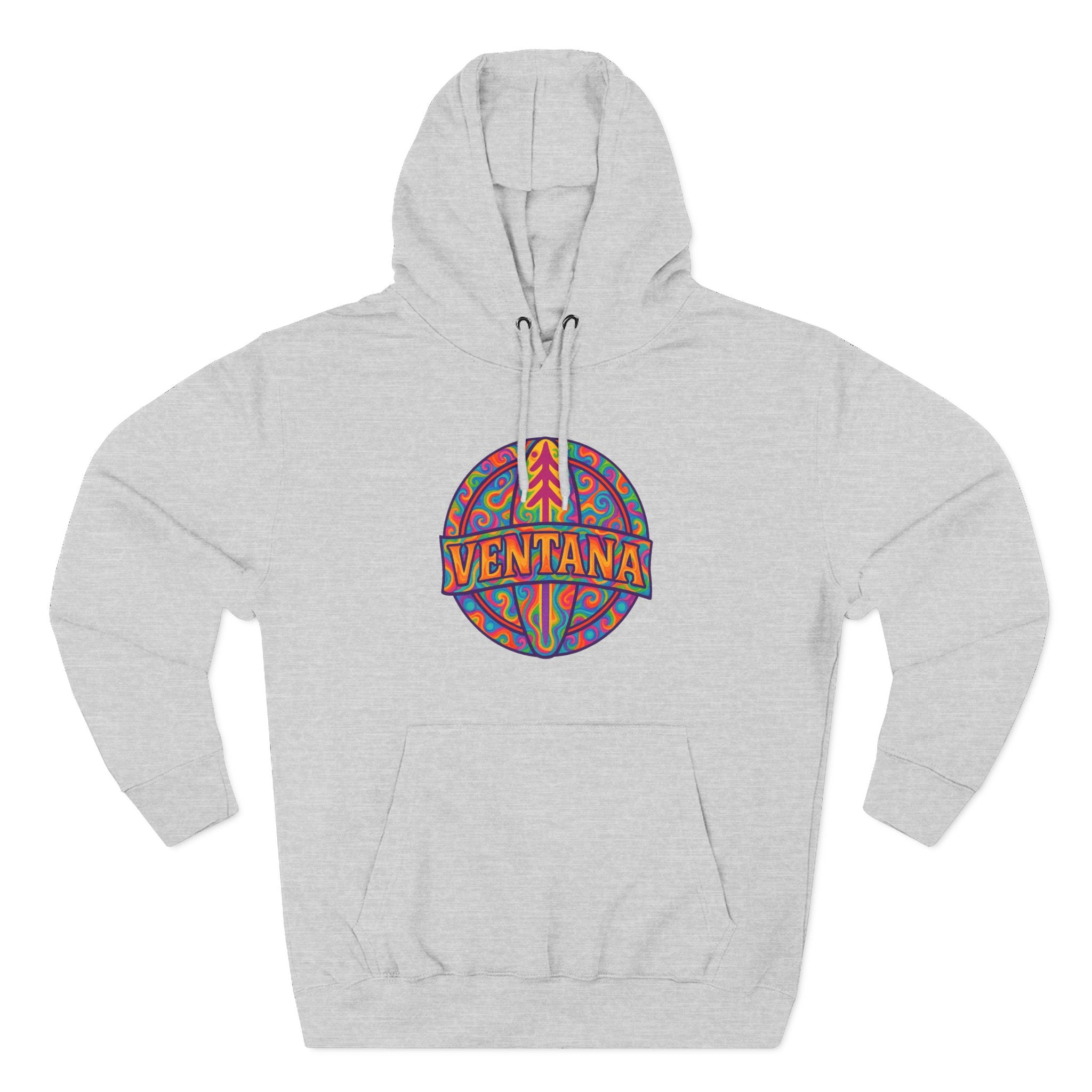 Ventana Psychedelic Treefish Logo Unisex - Pull-Over Cotton Blend Fleece Hoodie