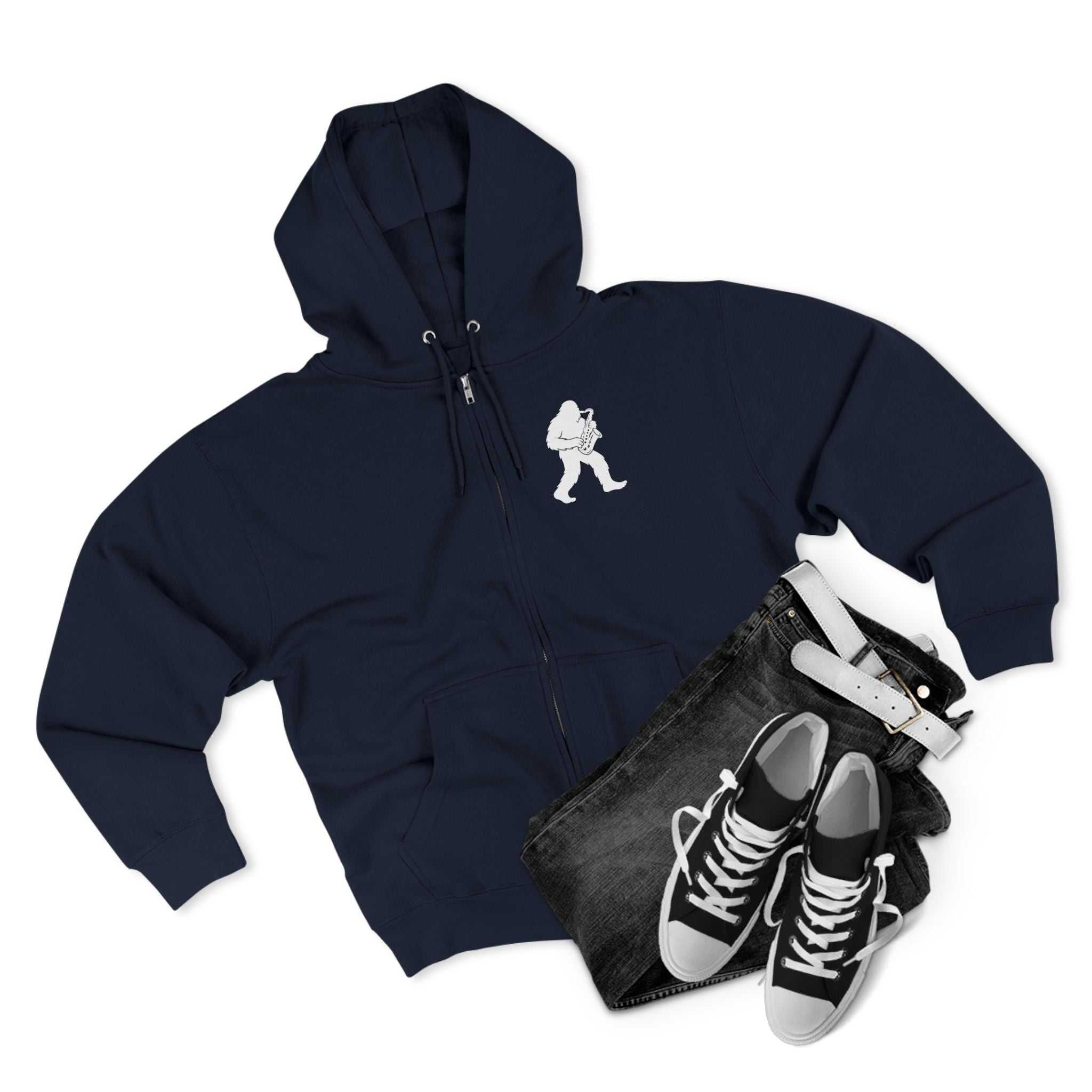 Ventana Saxsquatch Unisex - Zip Cotton Blend Fleece Hoodie