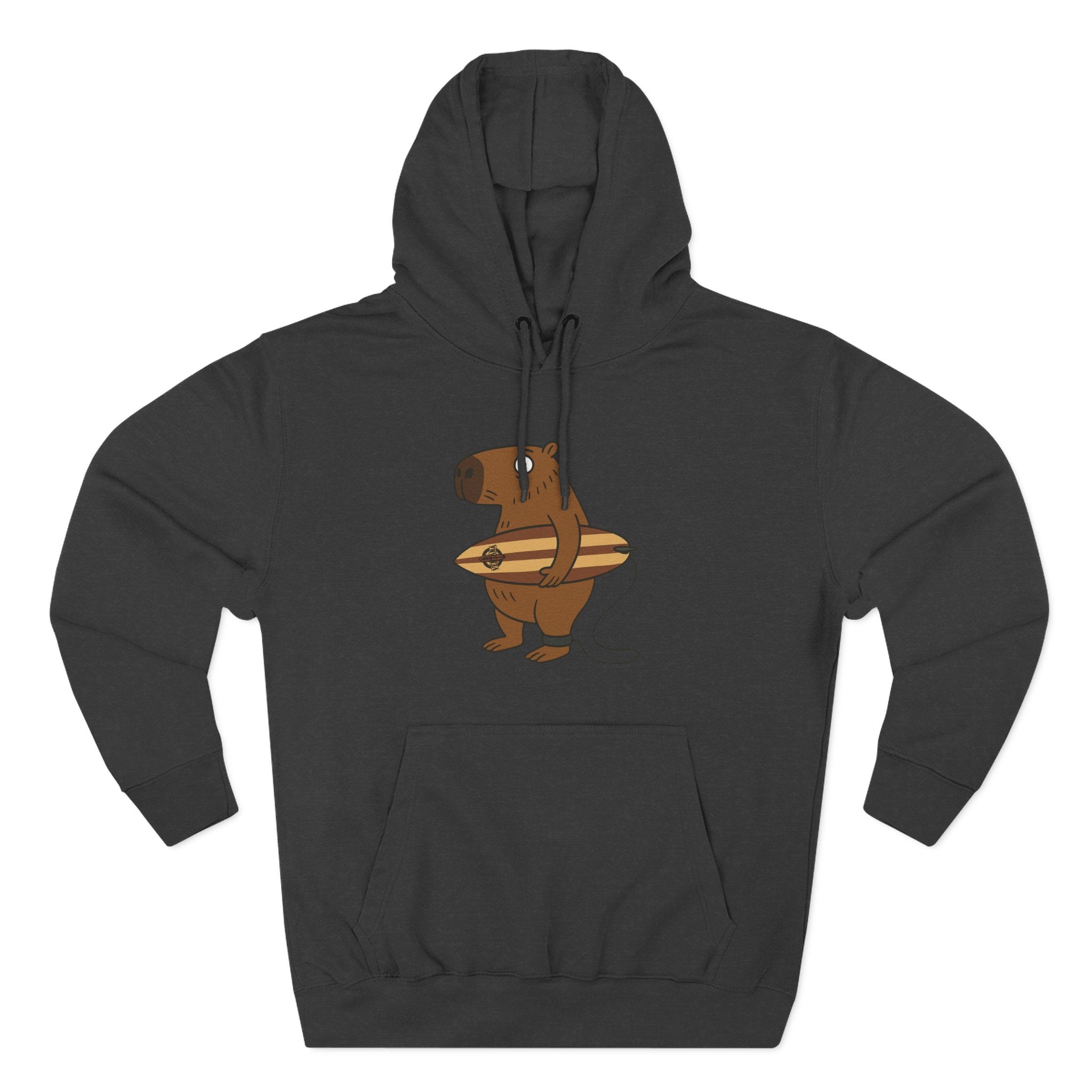Capybara Surfer Unisex - Pull-Over Cotton Blend Fleece Hoodie