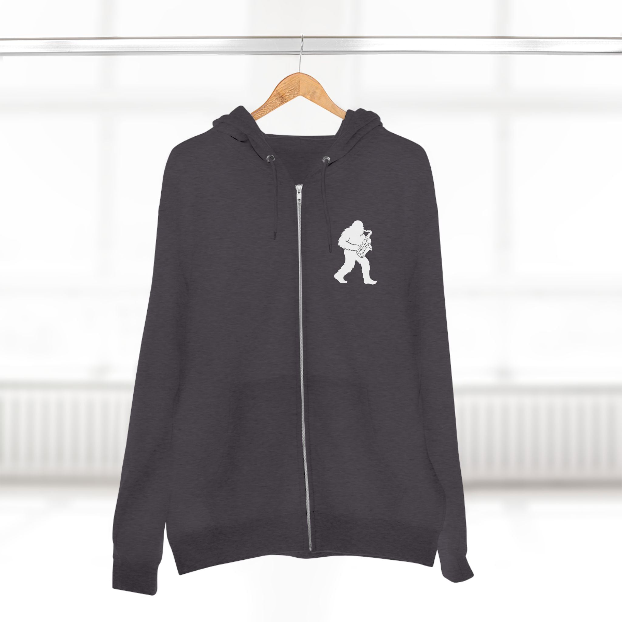 Ventana Saxsquatch Unisex - Zip Cotton Blend Fleece Hoodie