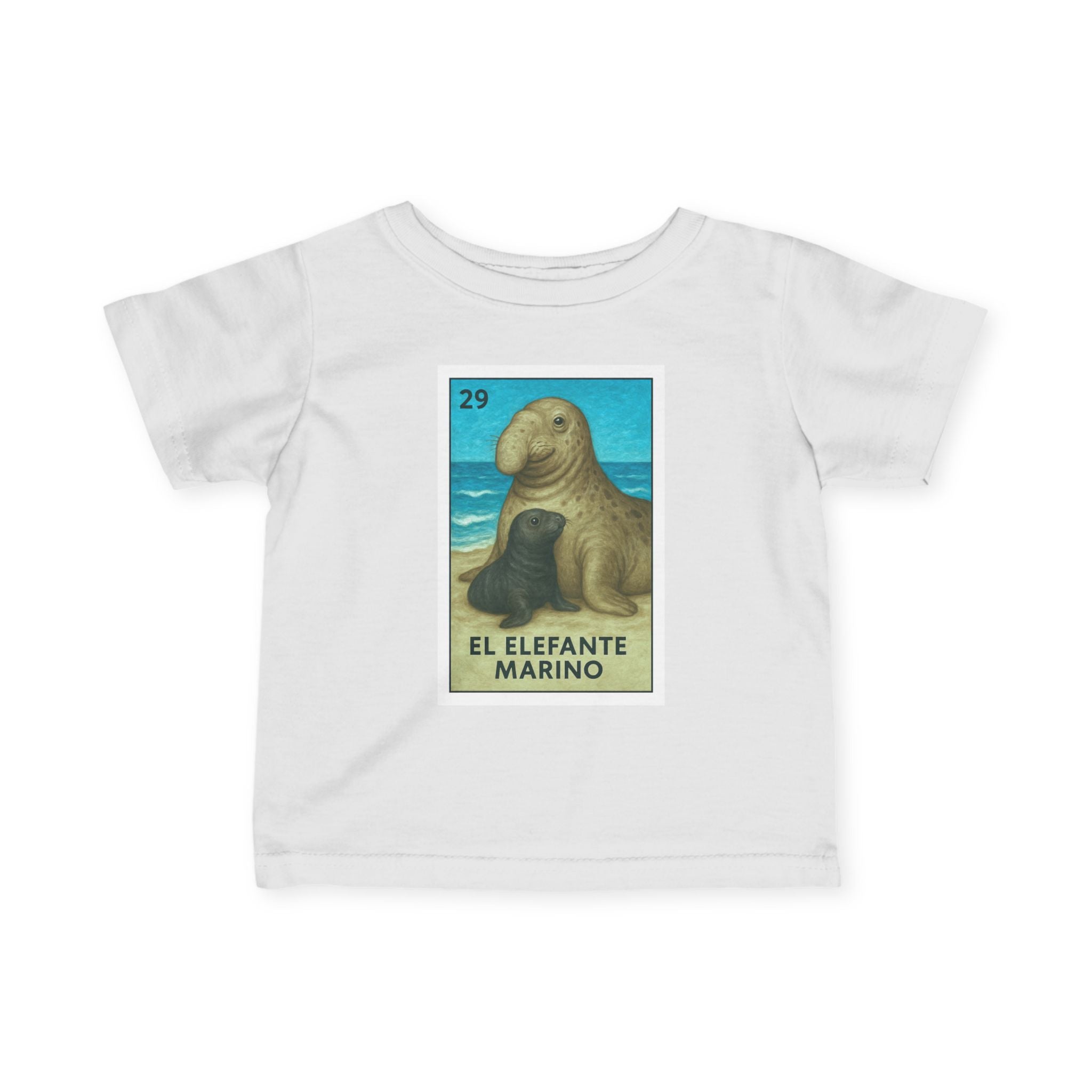 Elephant Seal Lotería - Infant 100% Cotton T-Shirt (El Elefante Marino)