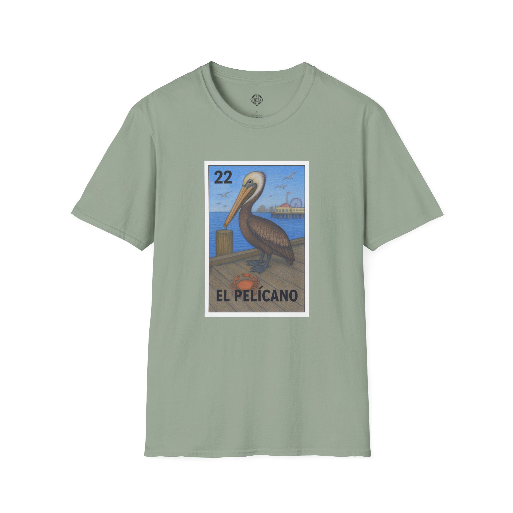 Pelican Lotería Unisex - Soft Style U.S. Cotton T-Shirt (El Pelícano)