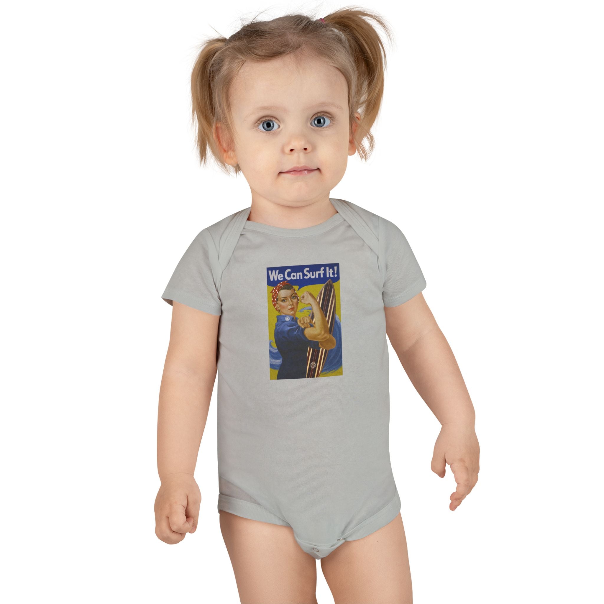 Rosie the Surfer - Baby Short Sleeve 100% Cotton Onesie