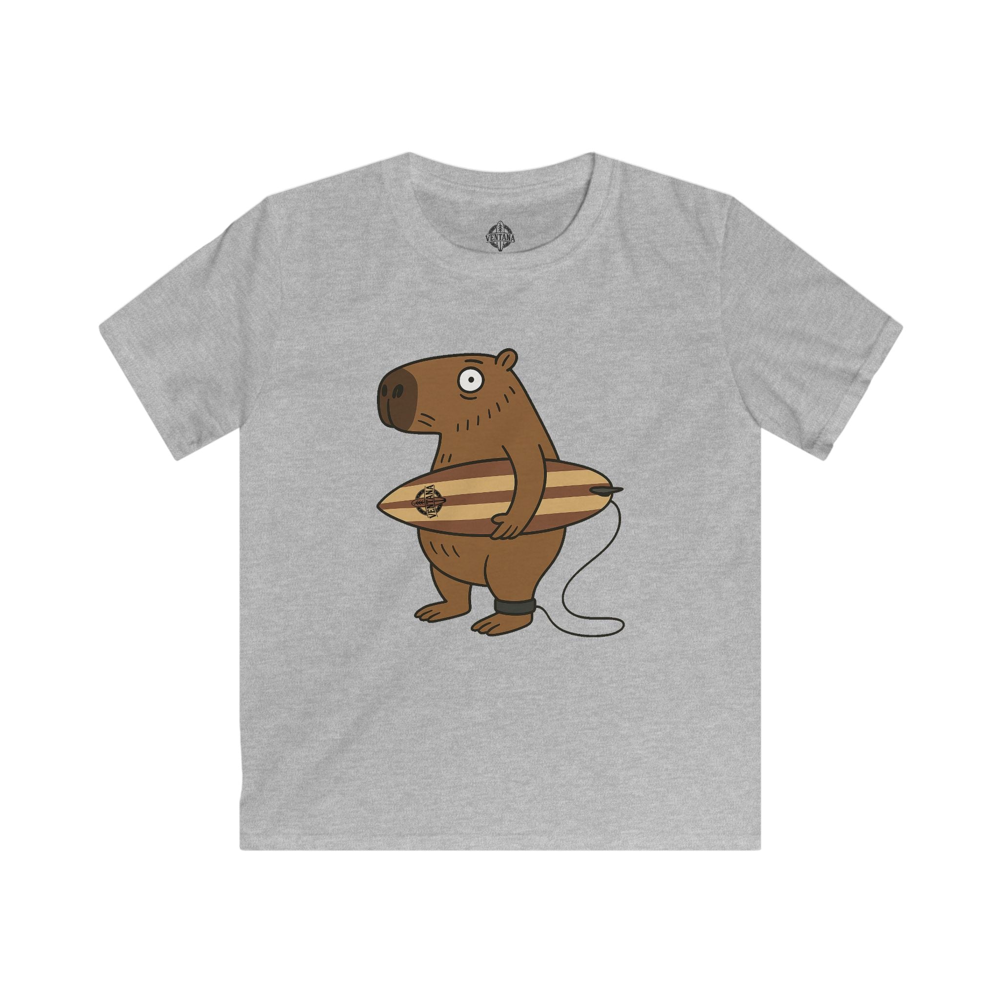 Capybara Surfer Kids - Soft Style U.S. Cotton T-Shirt