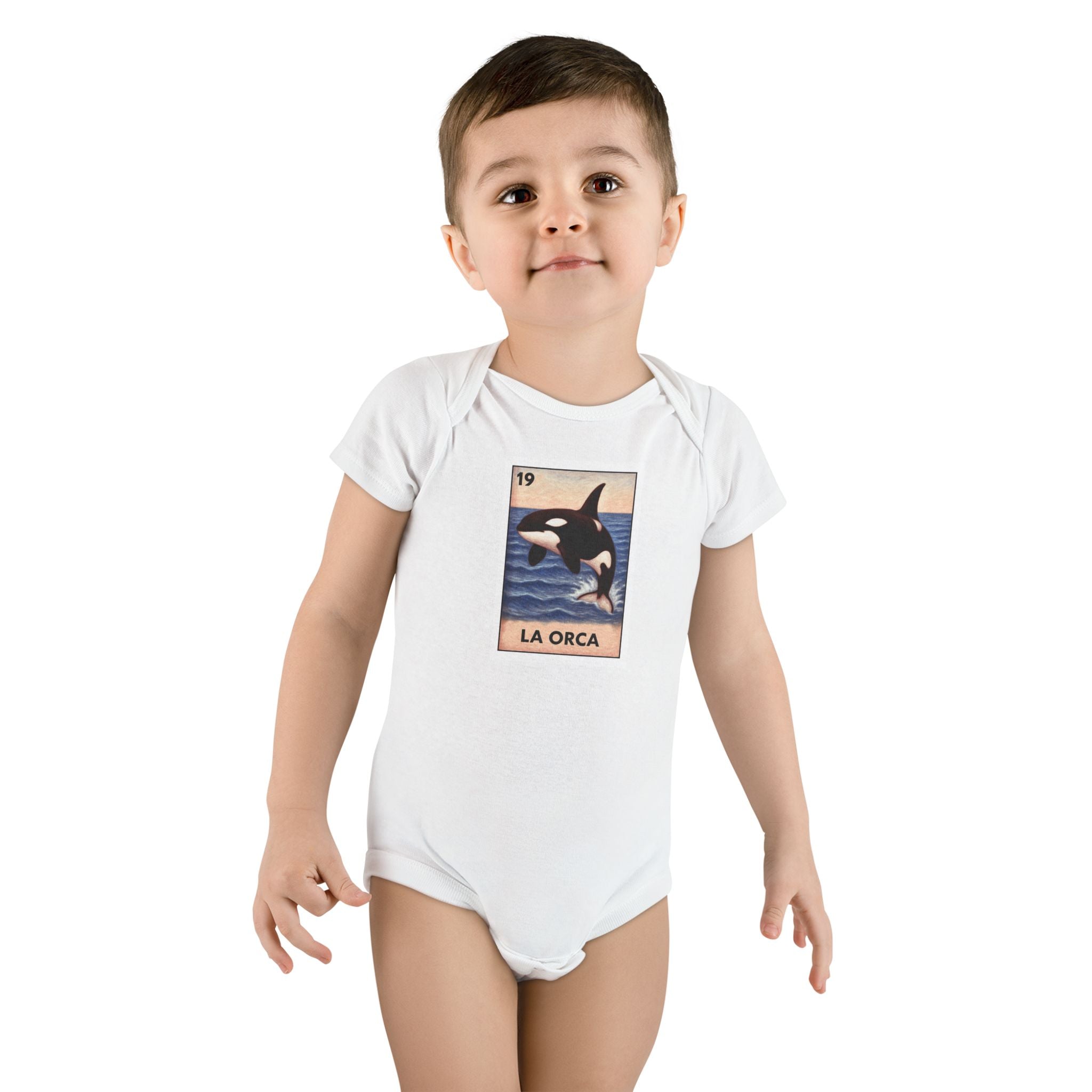 Orca Lotería - Baby Short Sleeve 100% Cotton Onesie (La Orca)
