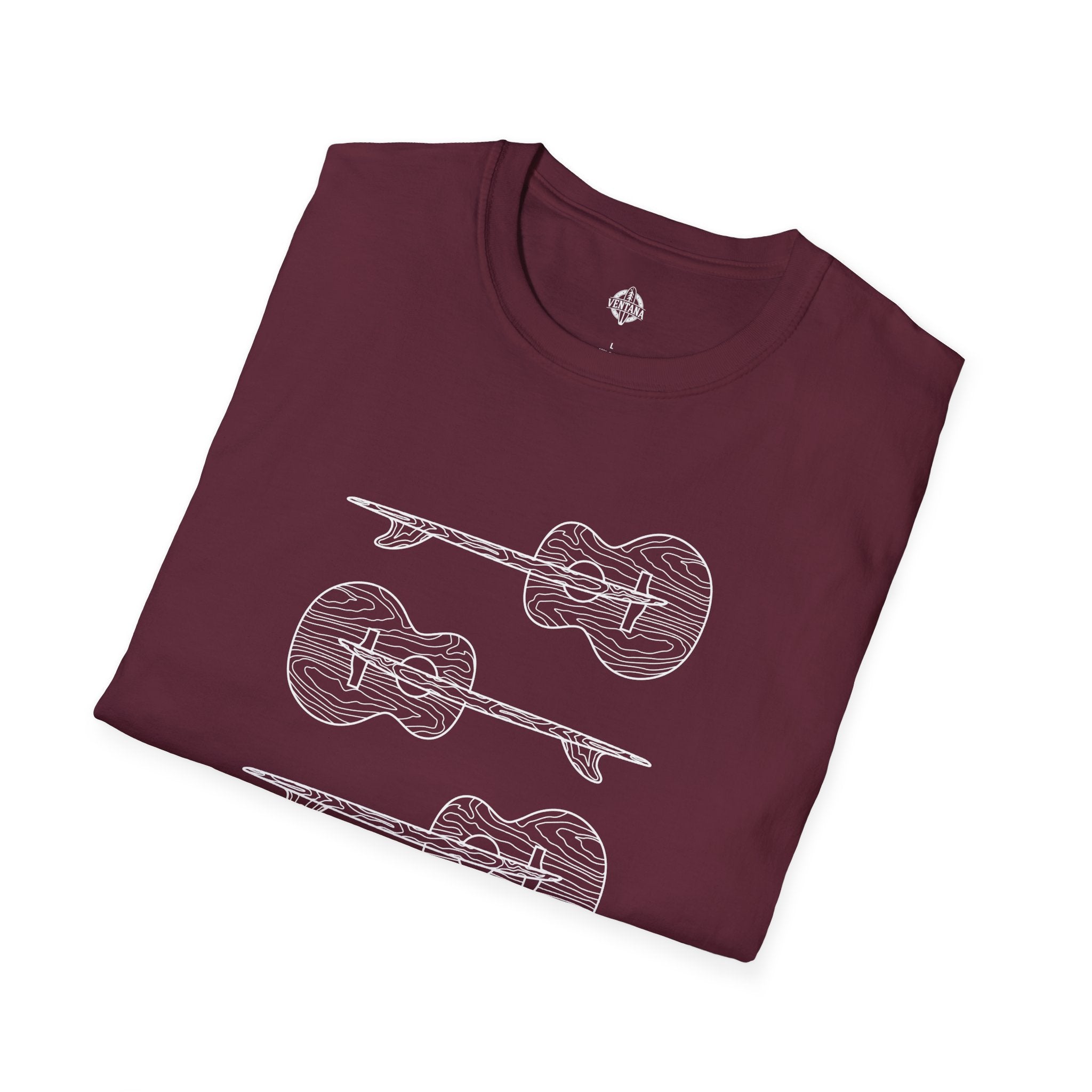 Ventana Santa Cruz Guitar Collab Unisex - Soft Style U.S. Cotton T-Shirt