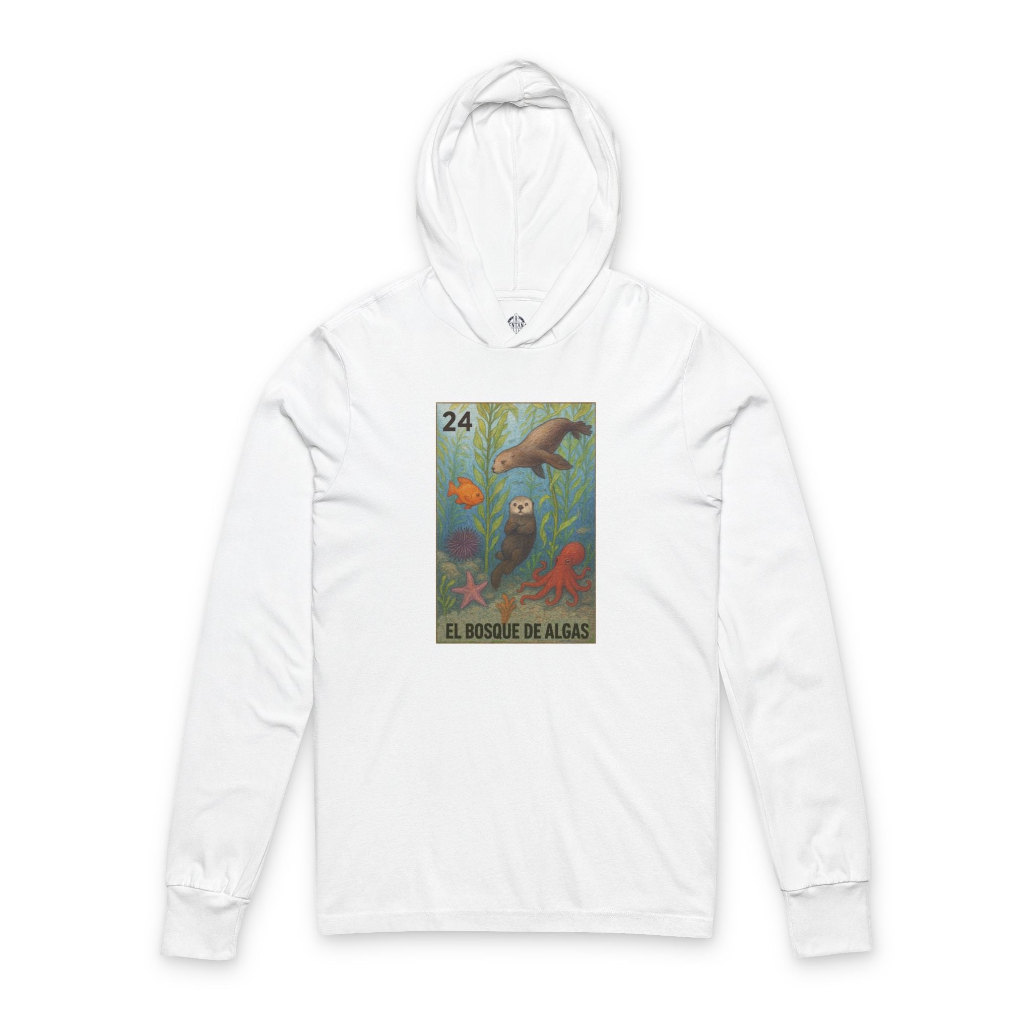 Kelp Forest Lotería Unisex - Cotton Hooded Long Sleeve Hooded T-Shirt (El Bosque de Algas)