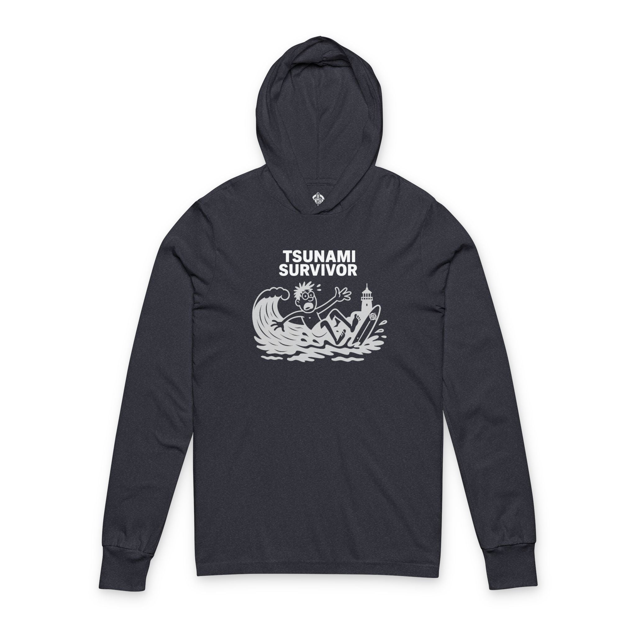 Tsunami Survivor Unisex - Cotton Hooded Long Sleeve Hooded T-Shirt