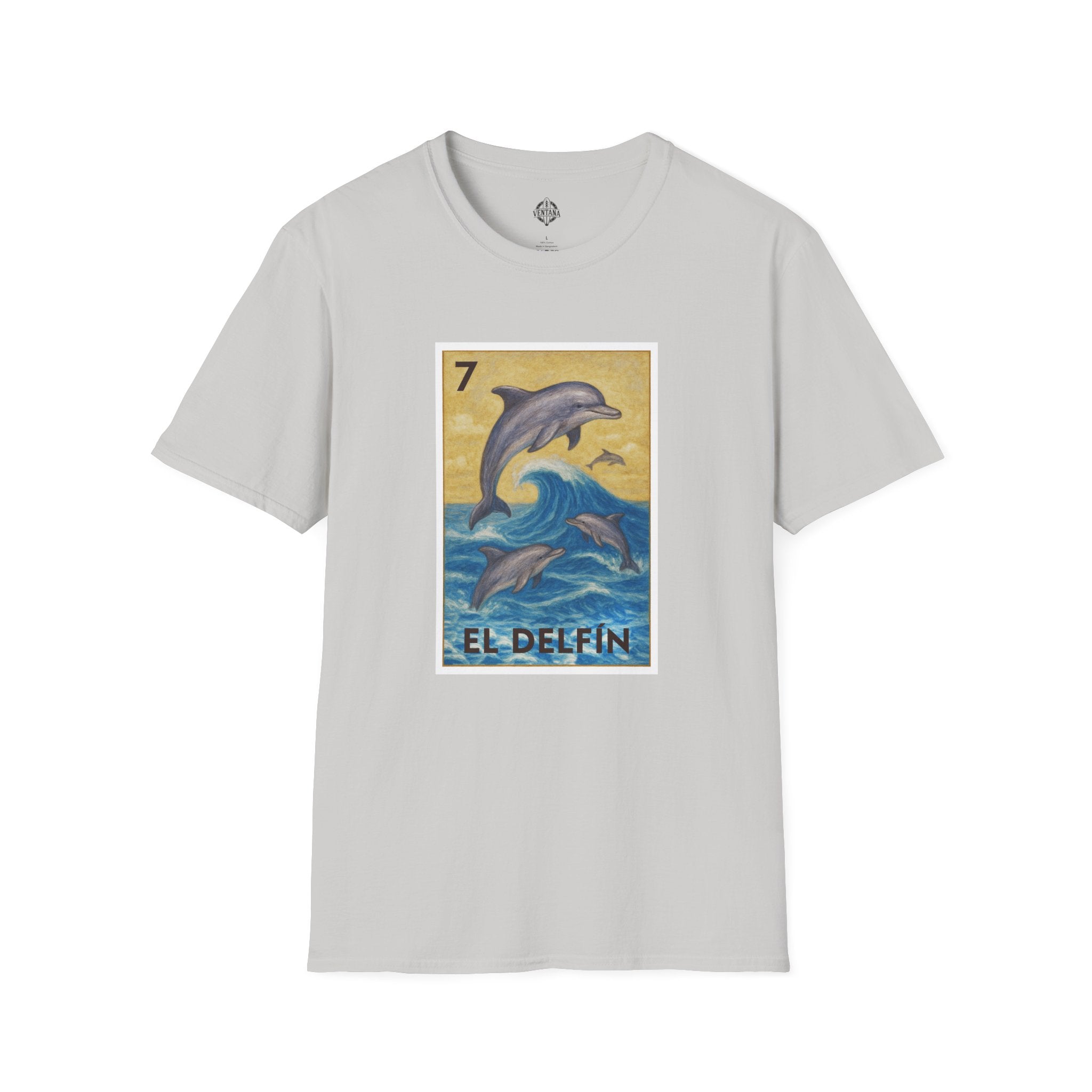 Dolphin Lotería Unisex - Soft Style U.S. Cotton T-Shirt (El Delfín)