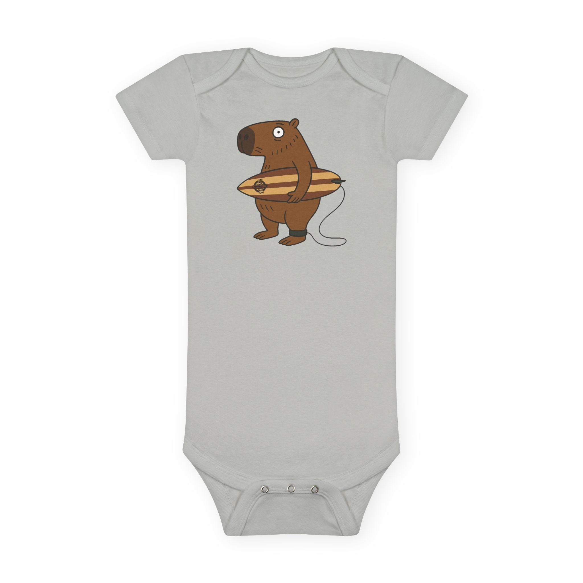 Capybara Surfer - Baby Short Sleeve 100% Cotton Onesie