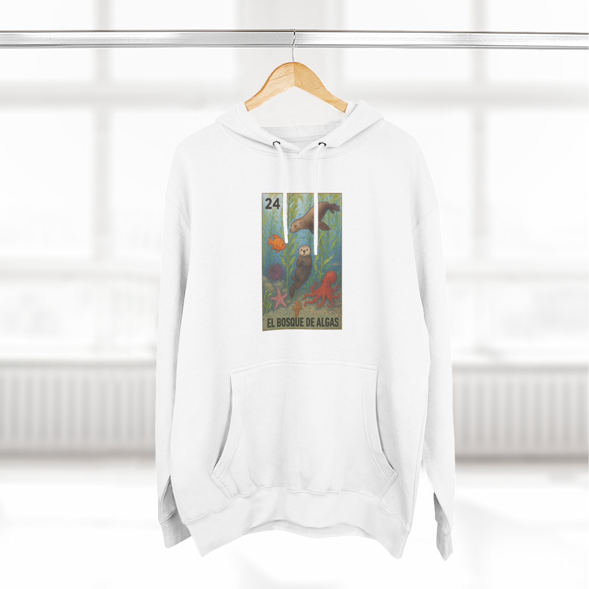 Kelp Forest Lotería Unisex - Pull-Over Cotton Blend Fleece Hoodie (El Bosque de Algas)