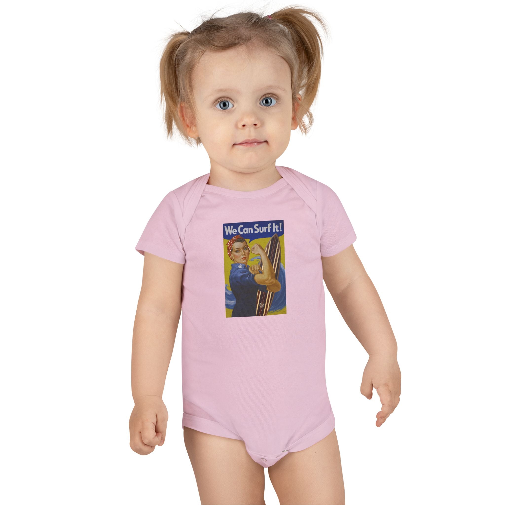 Rosie the Surfer - Baby Short Sleeve 100% Cotton Onesie