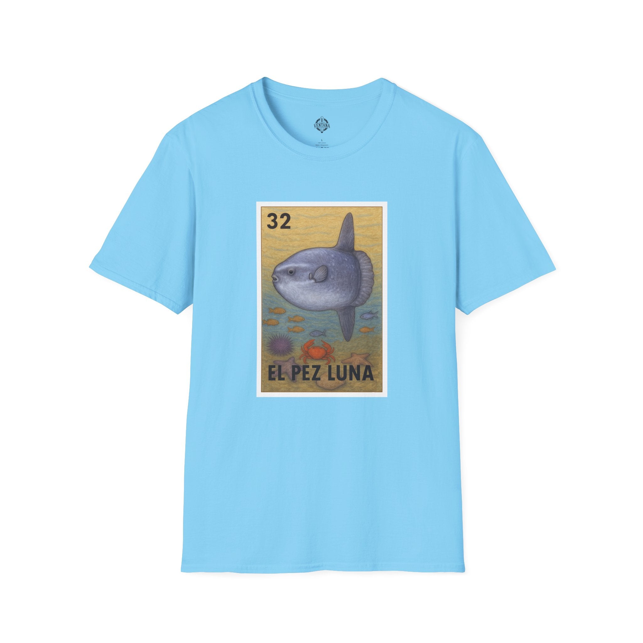 Sunfish Lotería Unisex - Soft Style U.S. Cotton T-Shirt (El Pez Luna)