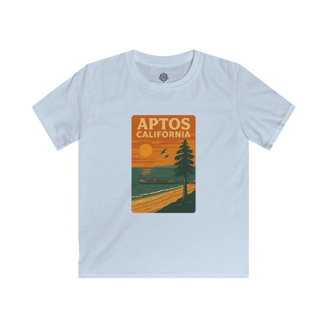 Aptos California Sunset Kids - Soft Style U.S. Cotton T-Shirt