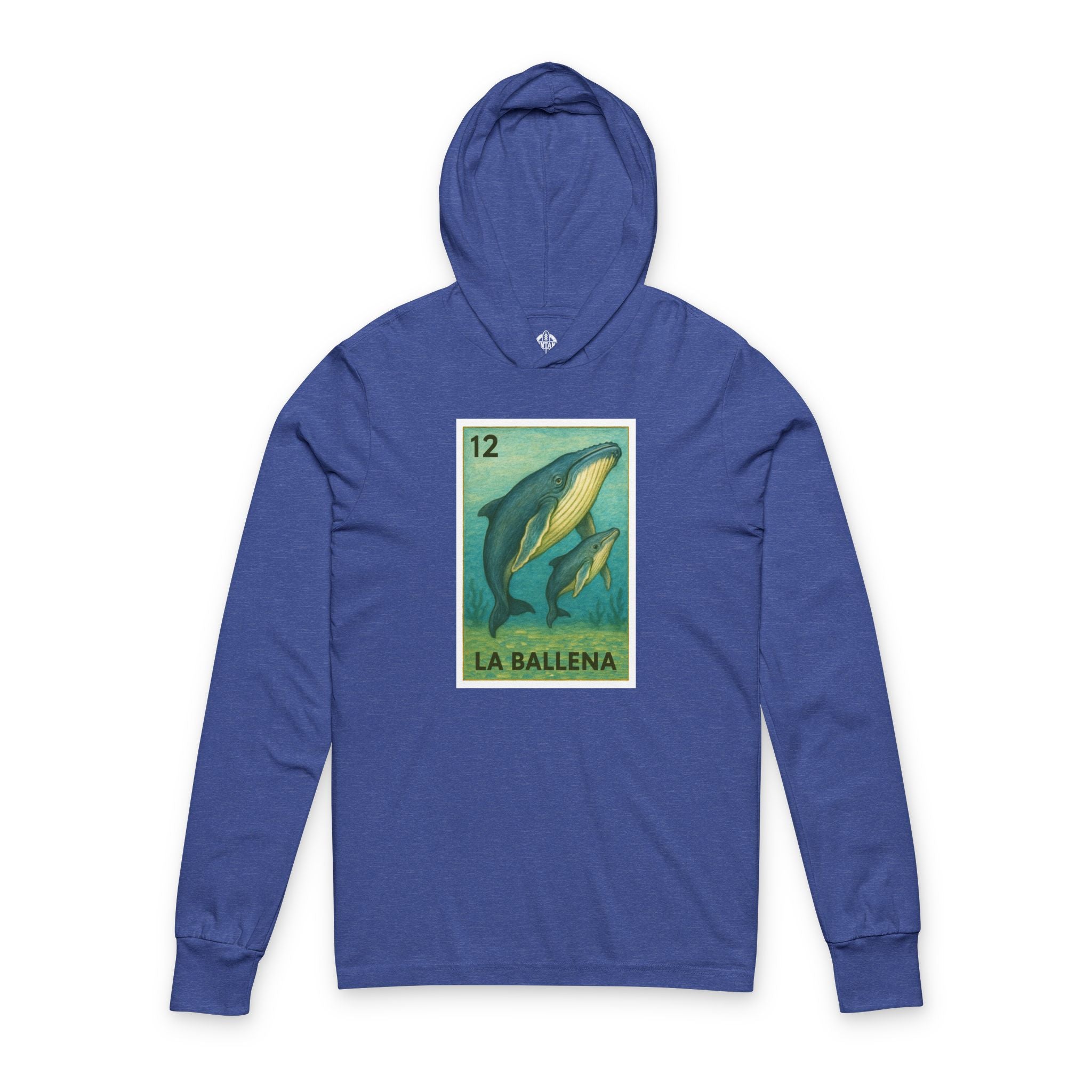 Whale Lotería Unisex - Cotton Hooded Long Sleeve Hooded T-Shirt (La Ballena)