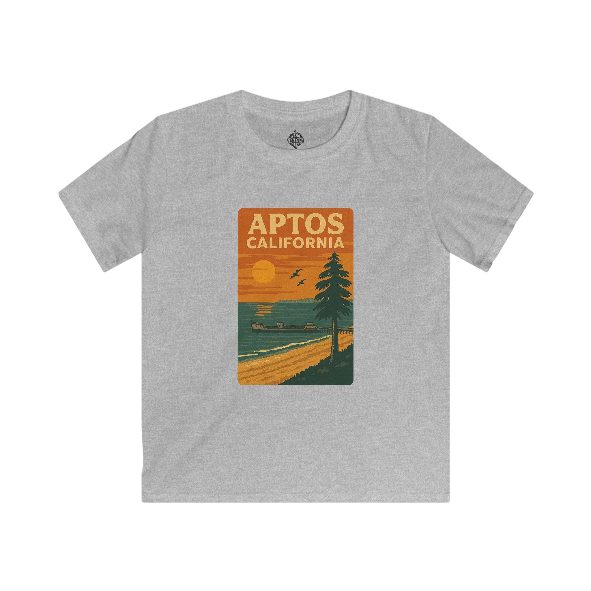Aptos California Sunset Kids - Soft Style U.S. Cotton T-Shirt