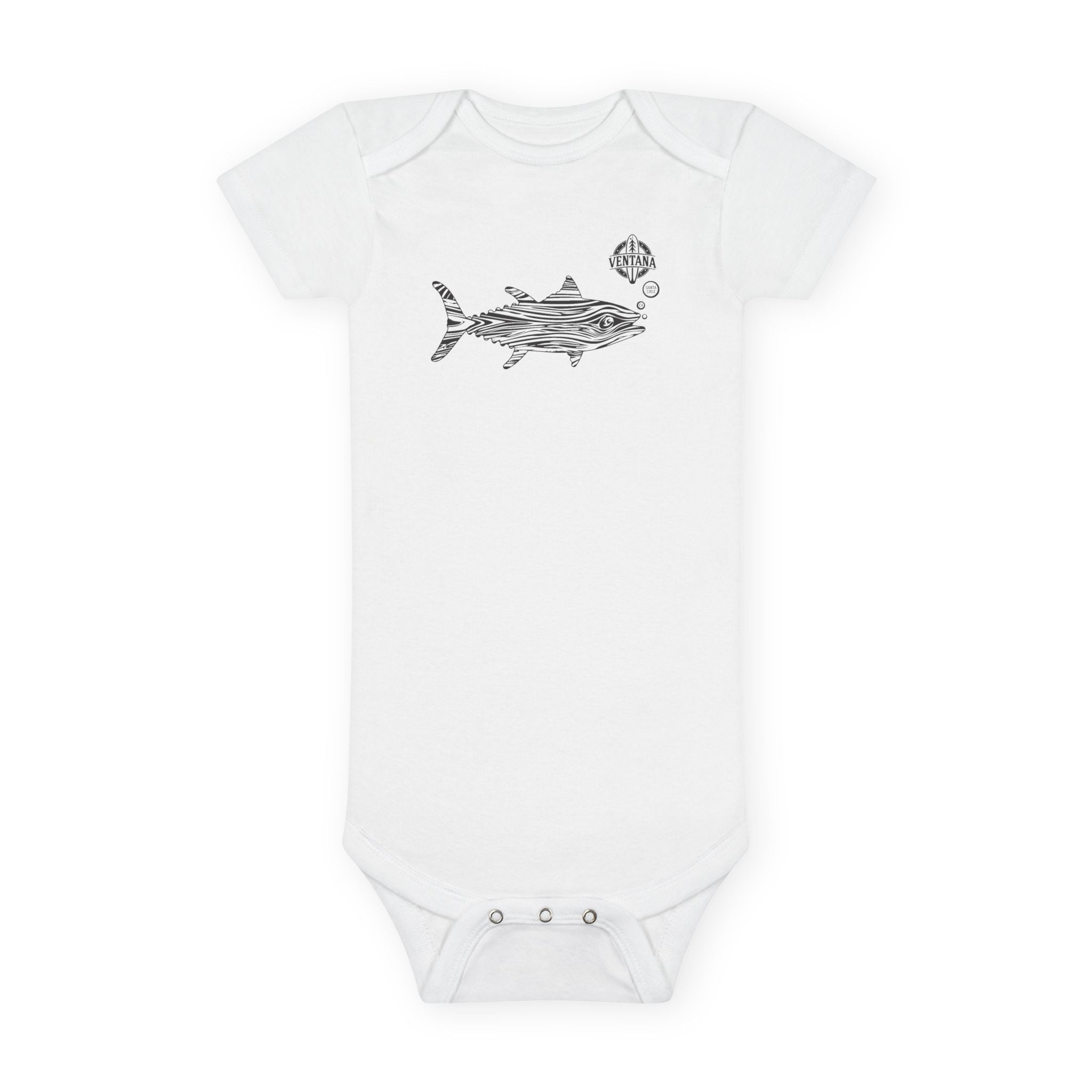 Ventana Wooden Tuna - Baby Short Sleeve 100% Cotton Onesie