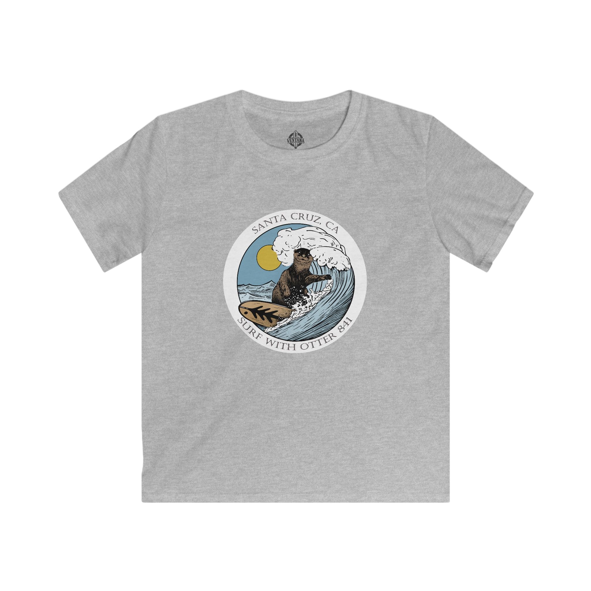 Surf with Otter 841 by Thiago Bianchini Kids - Soft Style U.S. Cotton T-Shirt
