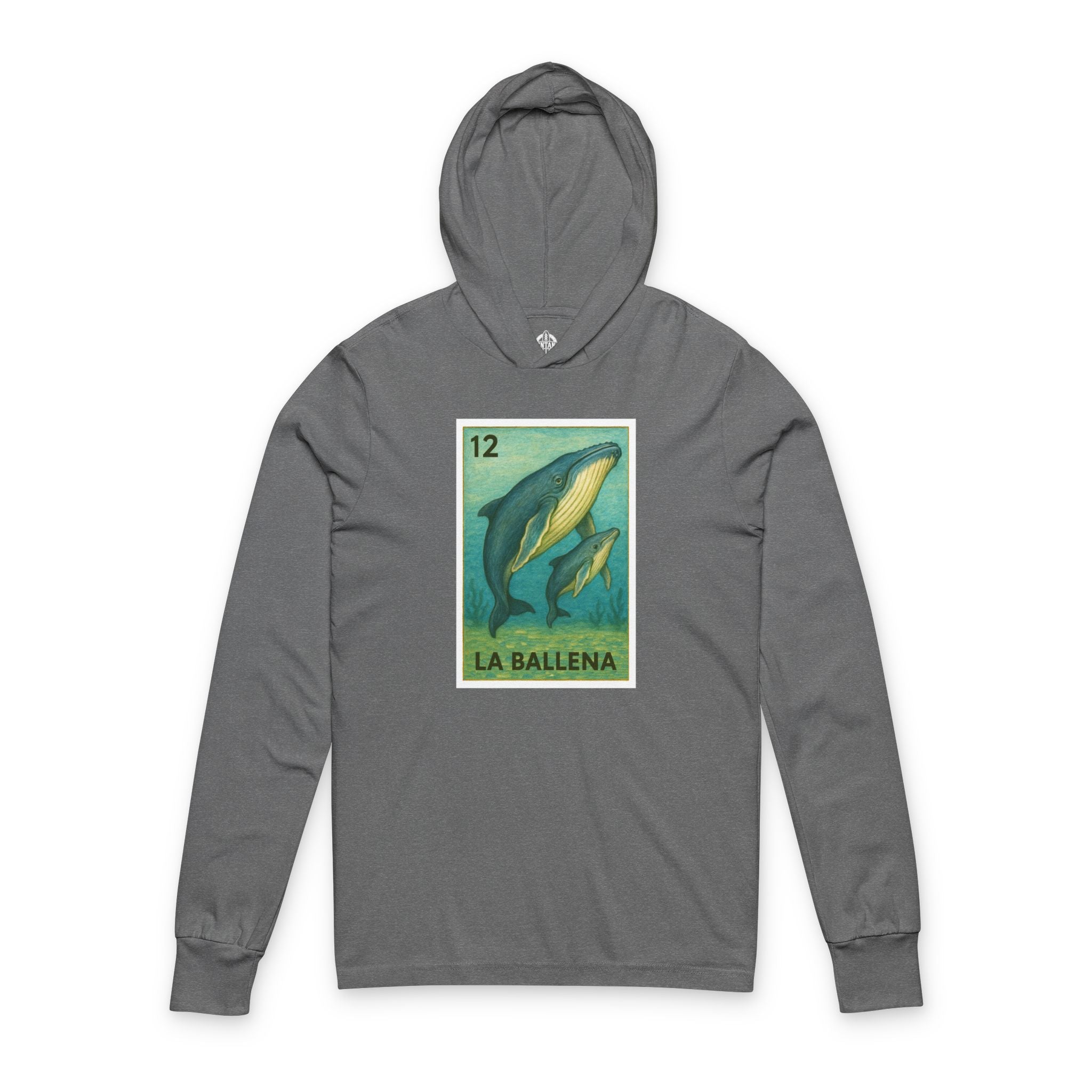 Whale Lotería Unisex - Cotton Hooded Long Sleeve Hooded T-Shirt (La Ballena)