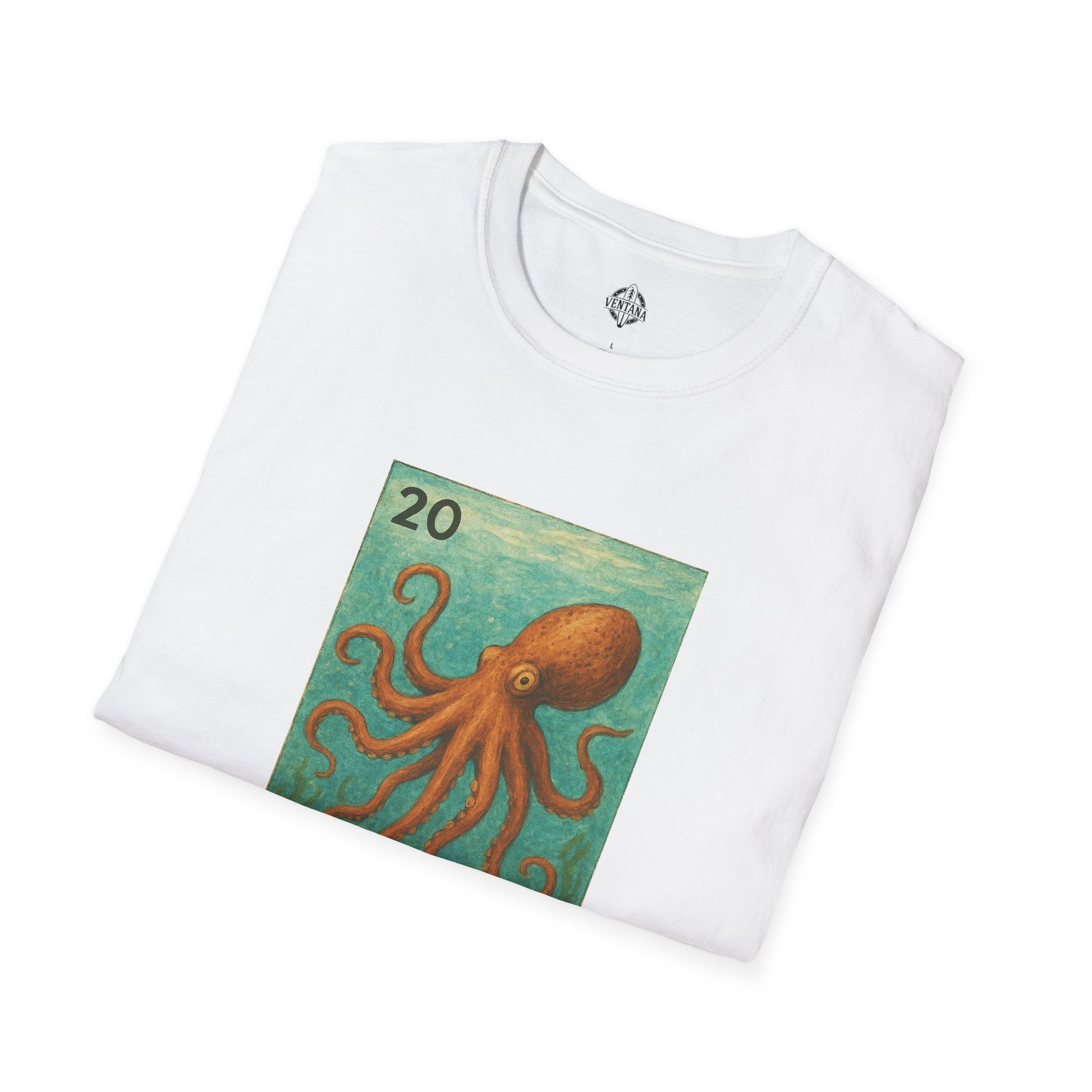 Octopus Lotería Unisex - Soft Style U.S. Cotton T-Shirt (El Pulpo)