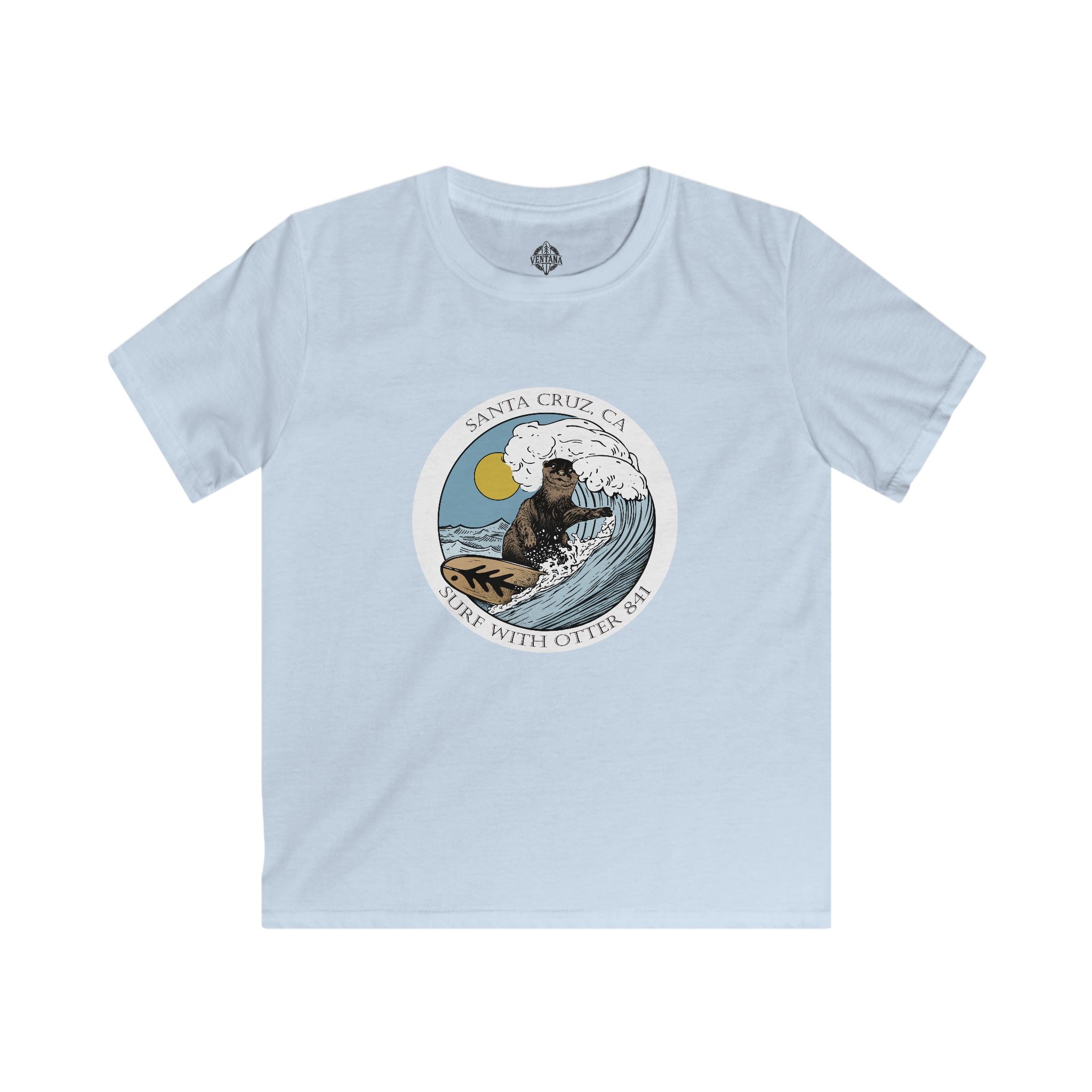 Surf with Otter 841 by Thiago Bianchini Kids - Soft Style U.S. Cotton T-Shirt