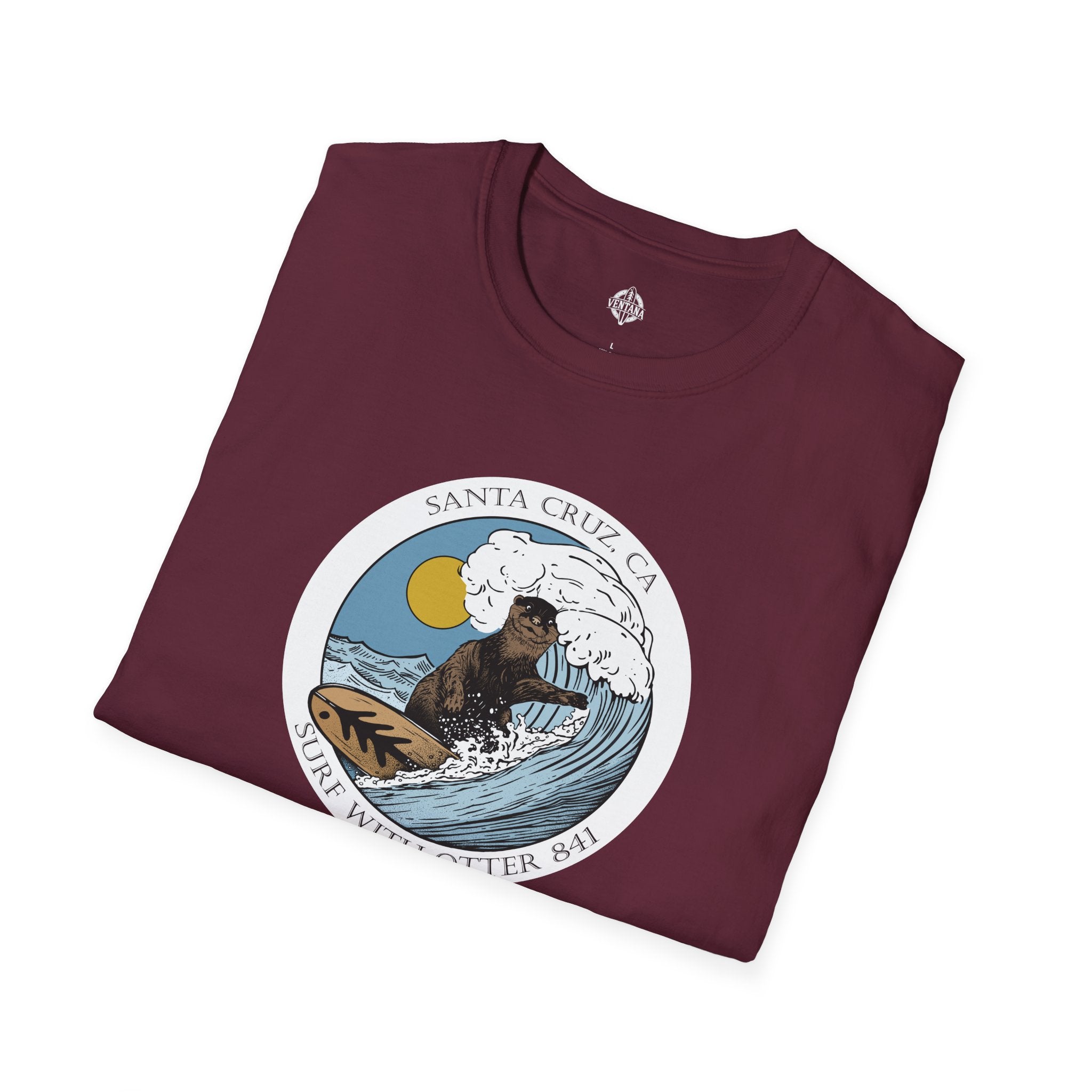 Surf with Otter 841 by Thiago Bianchini Unisex - Soft Style U.S. Cotton T-Shirt