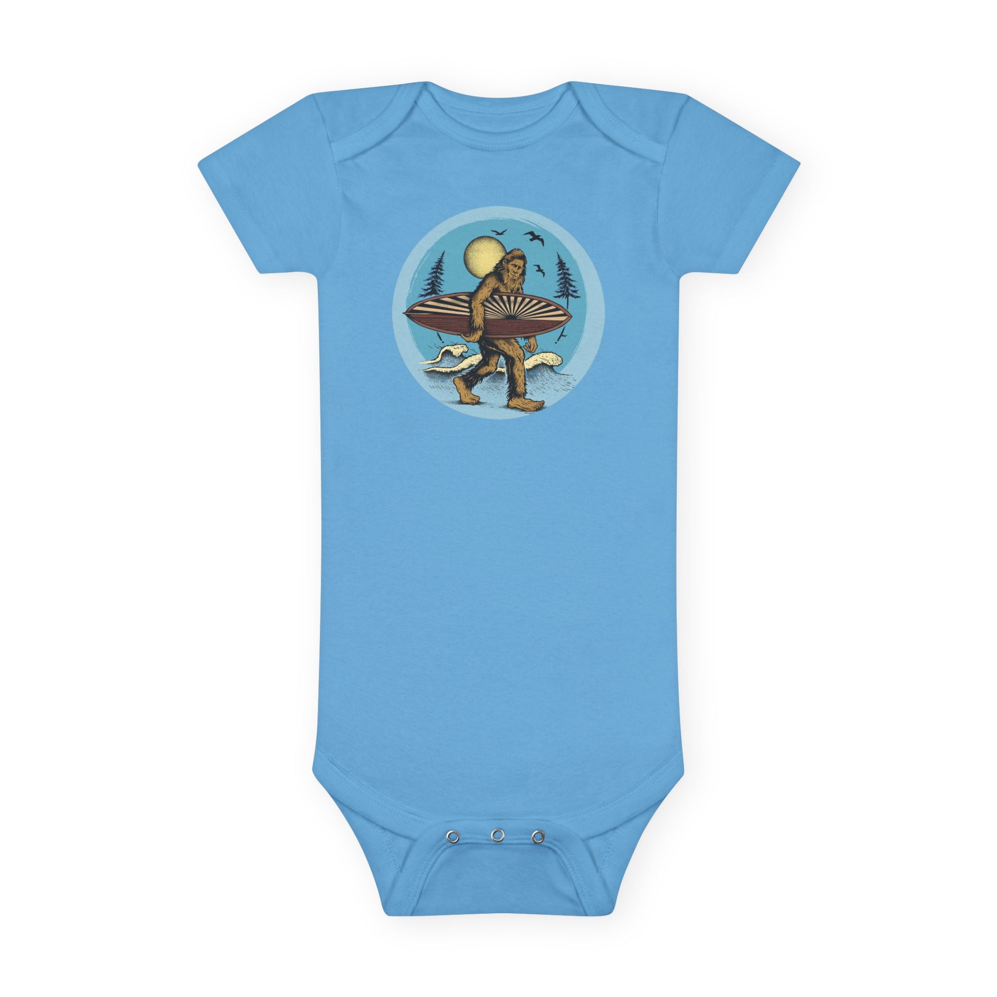 Ventana Surfsquatch by Thiago Bianchini - Baby Short Sleeve 100% Cotton Onesie