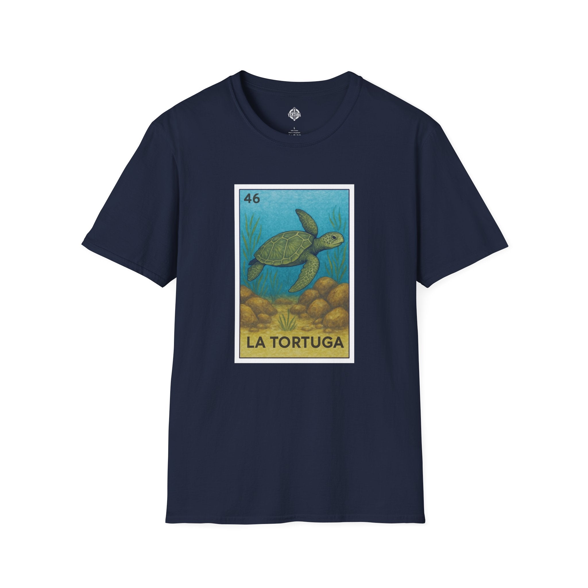 Turtle Lotería Unisex - Soft Style U.S. Cotton T-Shirt (La Tortuga)