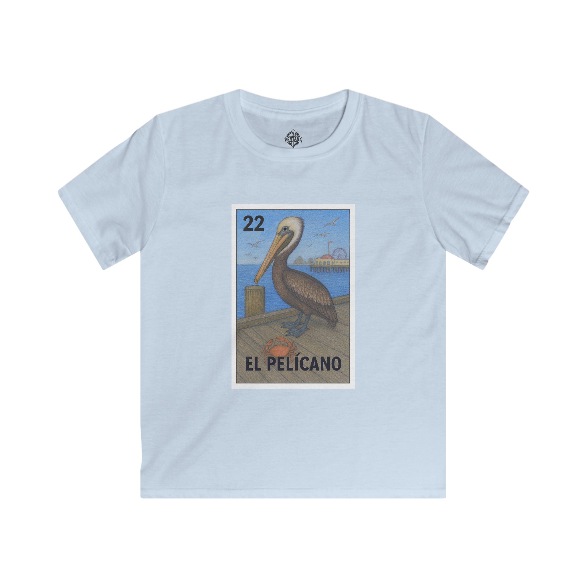 Pelican Lotería Kids - Soft Style U.S. Cotton T-Shirt (El Pelícano)
