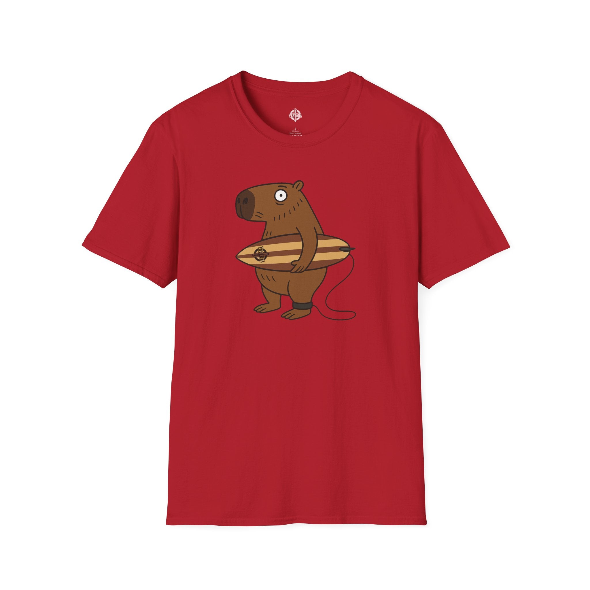 Capybara Surfer Unisex - Soft Style U.S. Cotton T-Shirt
