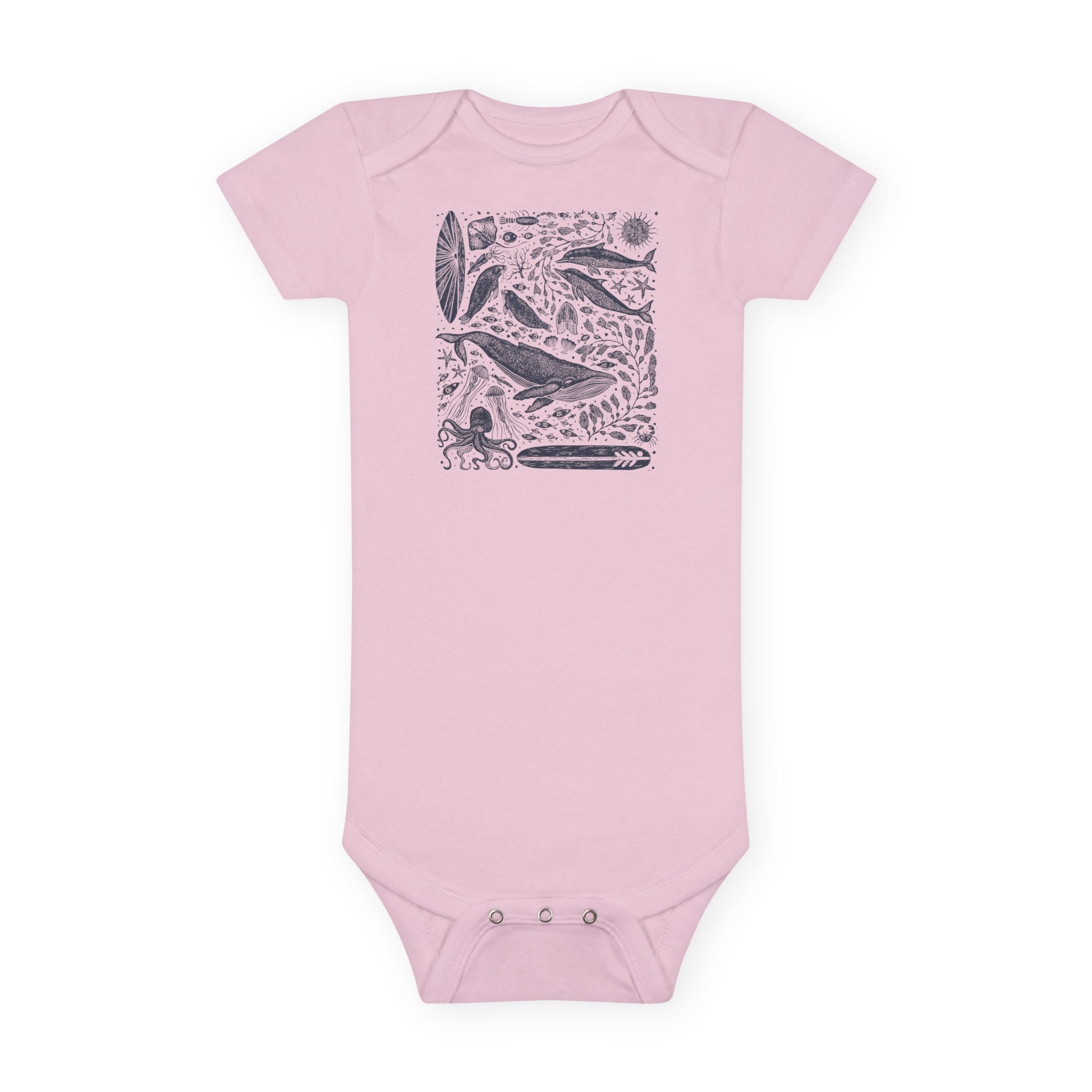 Ventana Marine Life by Lili Arnold - Baby Short Sleeve 100% Cotton Onesie