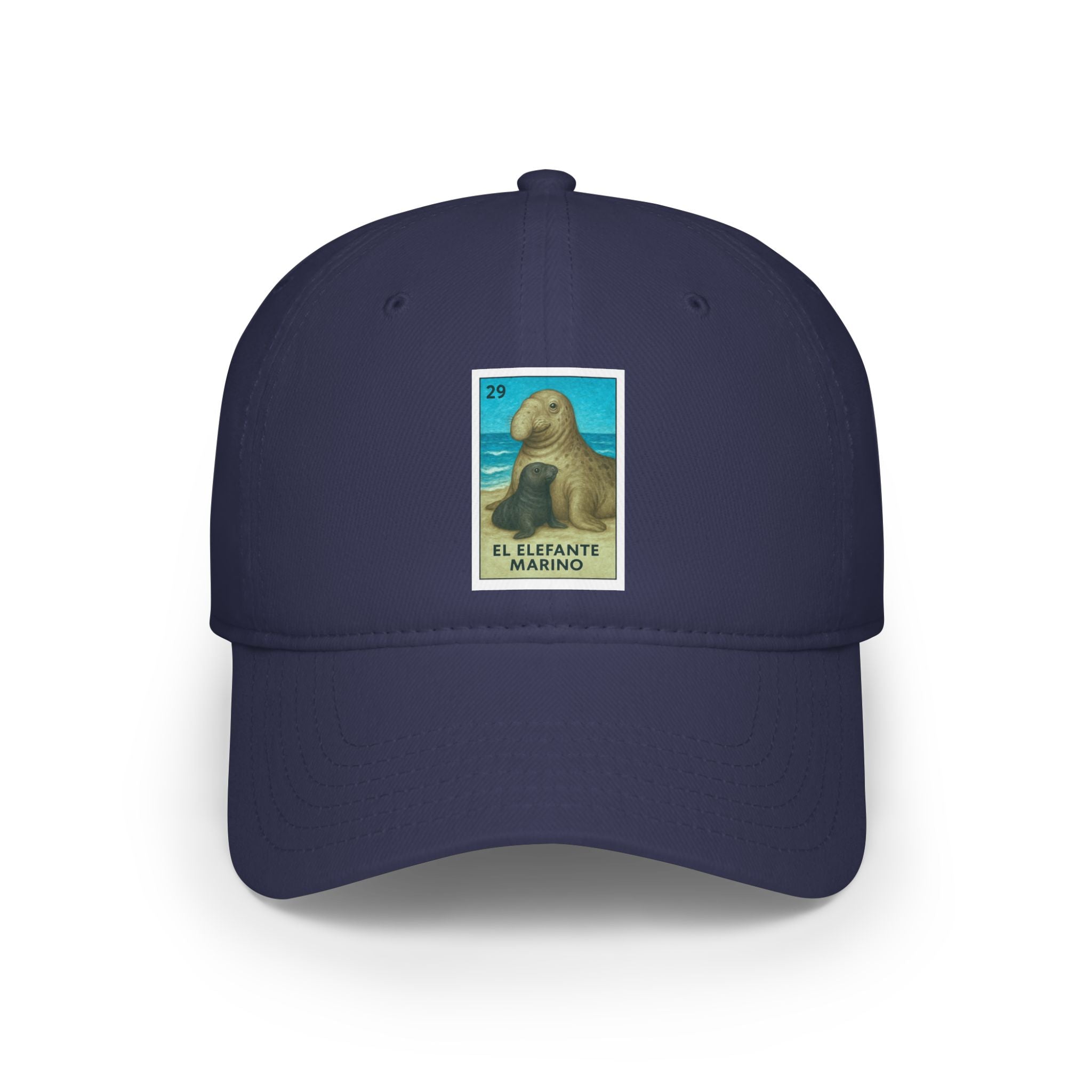 Elephant Seal Lotería Unisex - 100% Cotton Baseball Cap (El Elefante Marino)