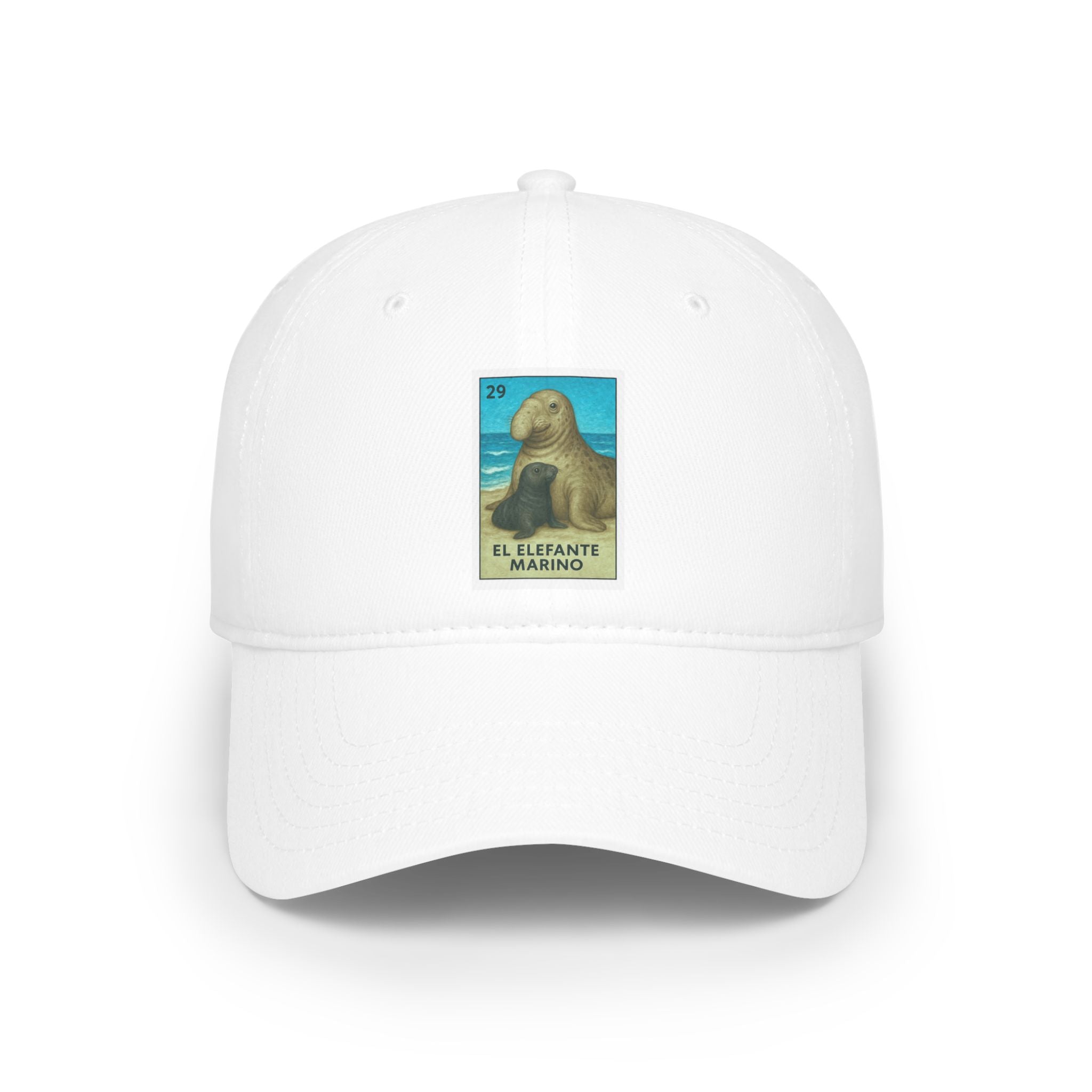 Elephant Seal Lotería Unisex - 100% Cotton Baseball Cap (El Elefante Marino)