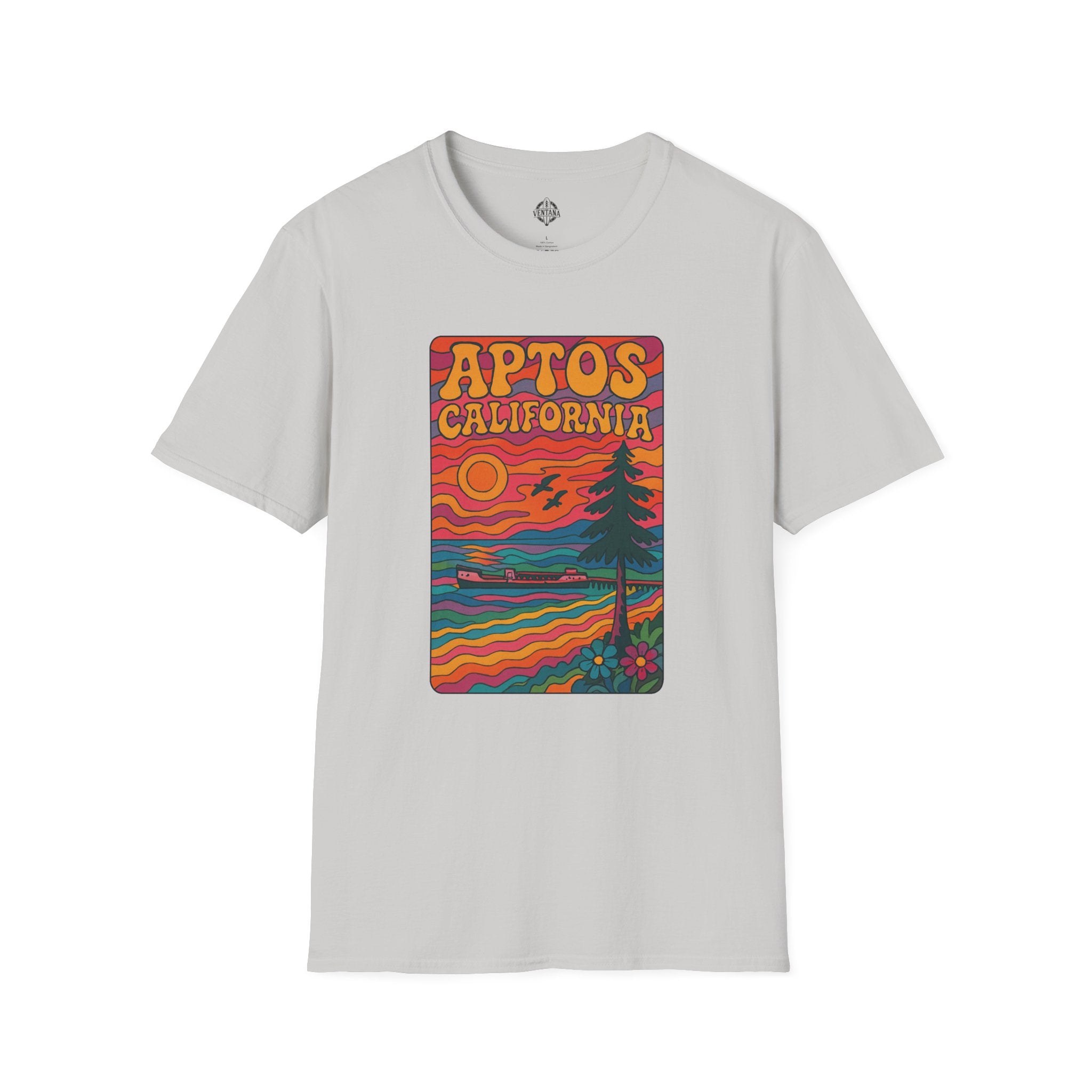 Aptos California Psychedelic Unisex - U.S. Cotton T-Shirt