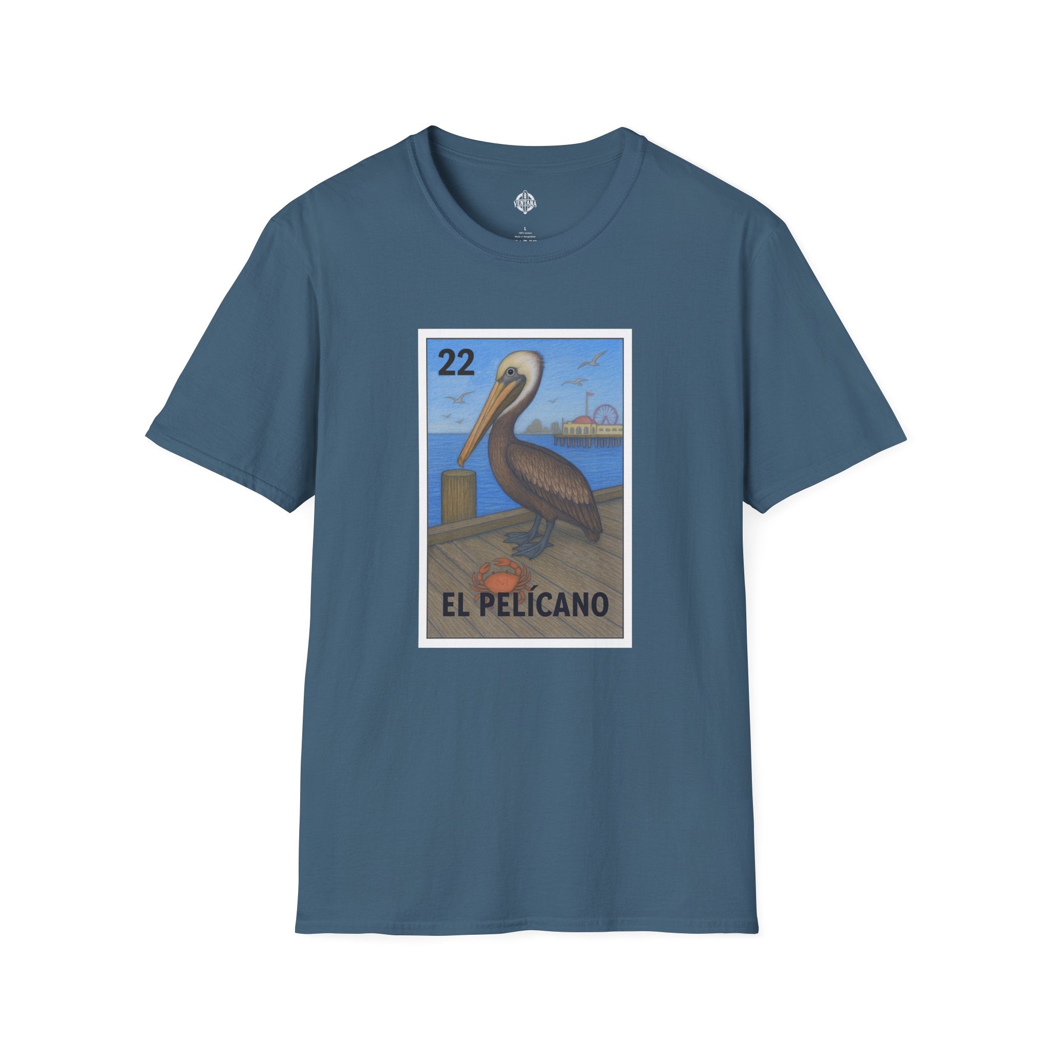 Pelican Lotería Unisex - Soft Style U.S. Cotton T-Shirt (El Pelícano)