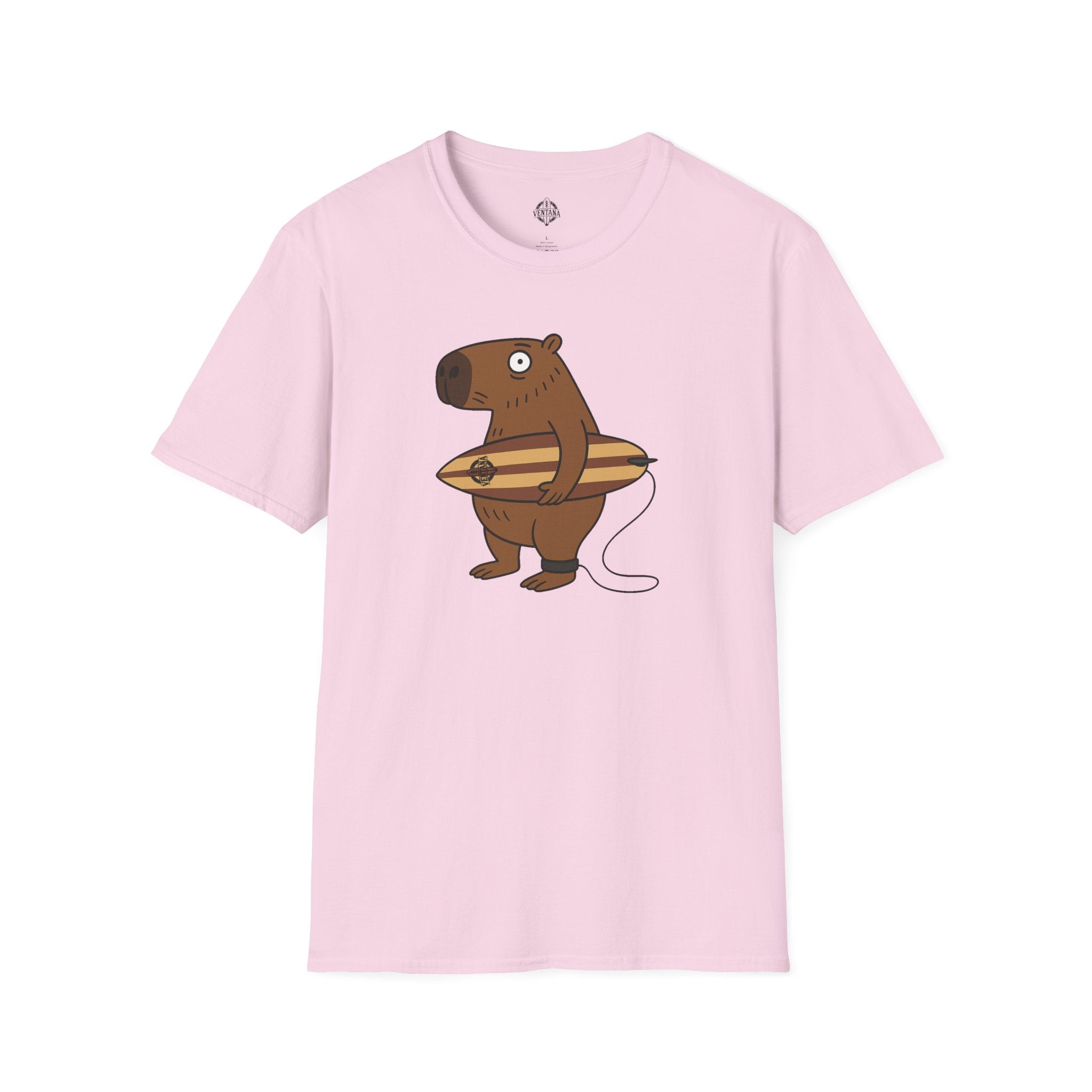 Capybara Surfer Unisex - Soft Style U.S. Cotton T-Shirt