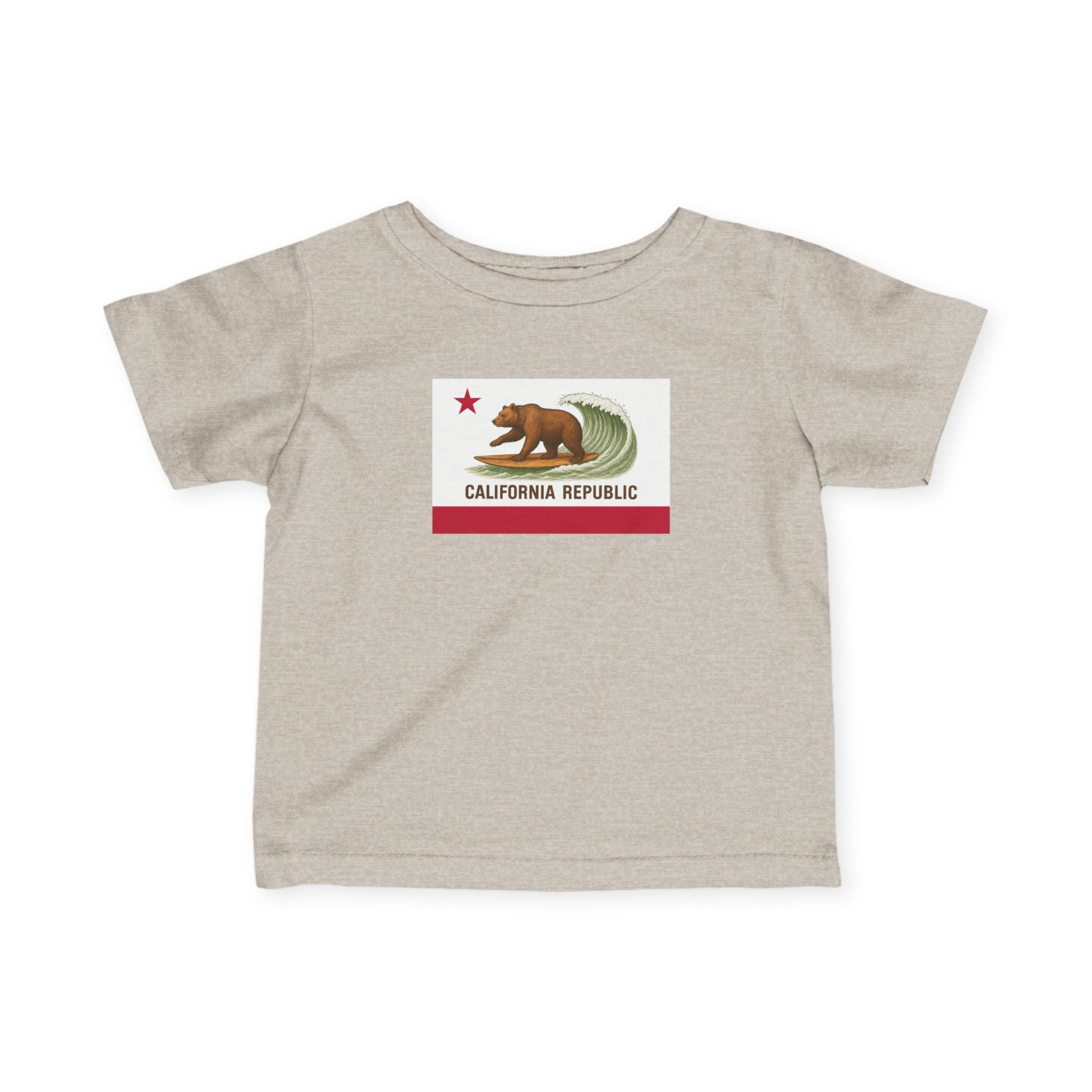 California Surfing Bear Flag - Infant 100% Cotton T-Shirt