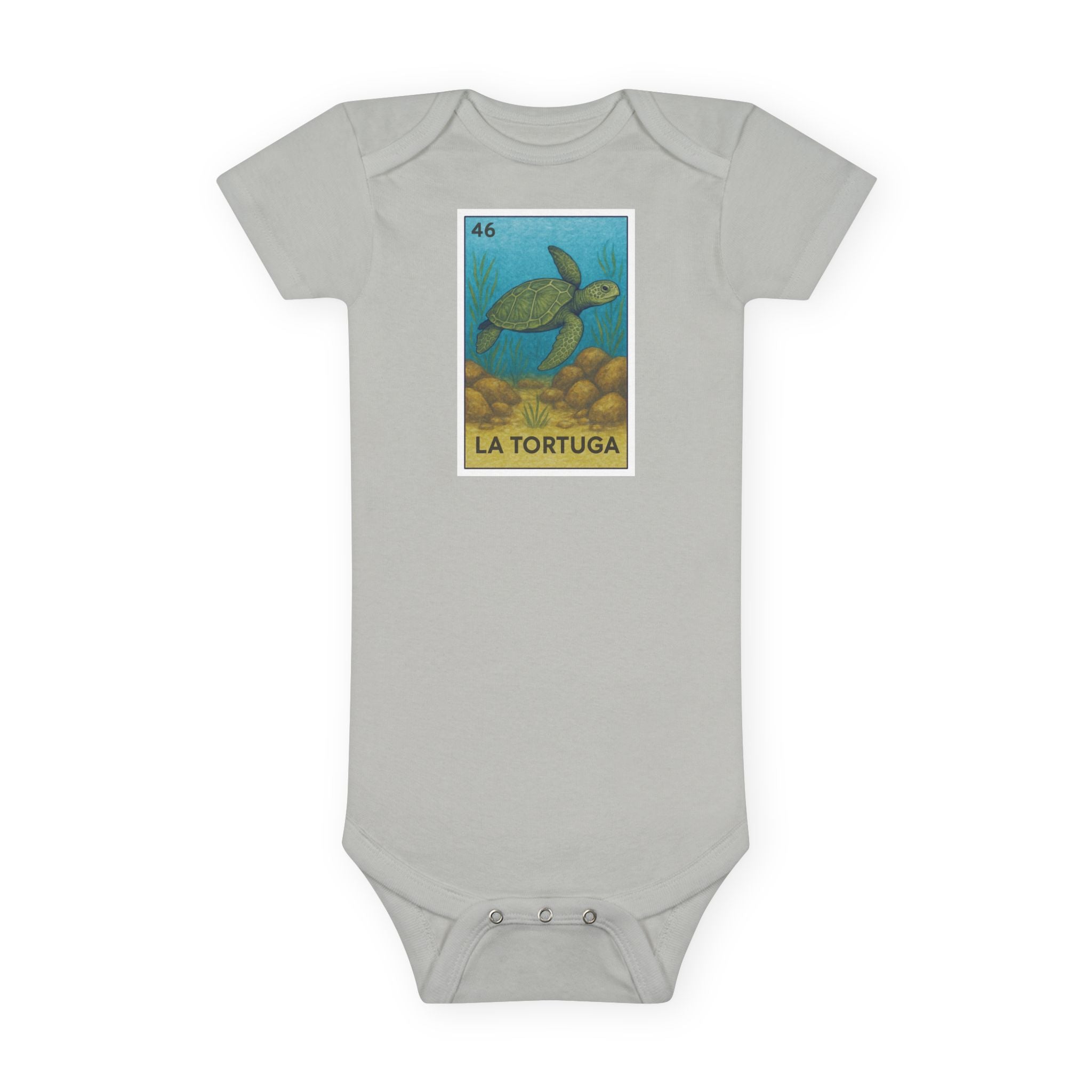 Turtle Lotería - Baby Short Sleeve 100% Cotton Onesie (La Tortuga)