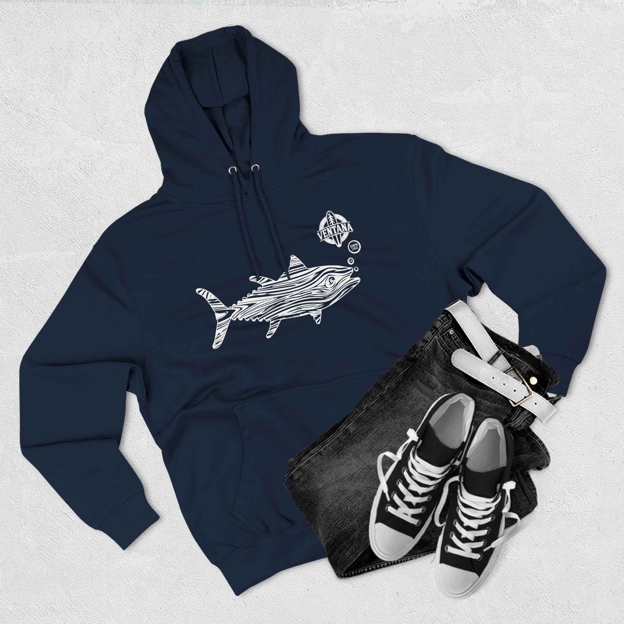 Ventana Wooden Tuna Unisex - Pull-Over Cotton Blend Fleece Hoodie