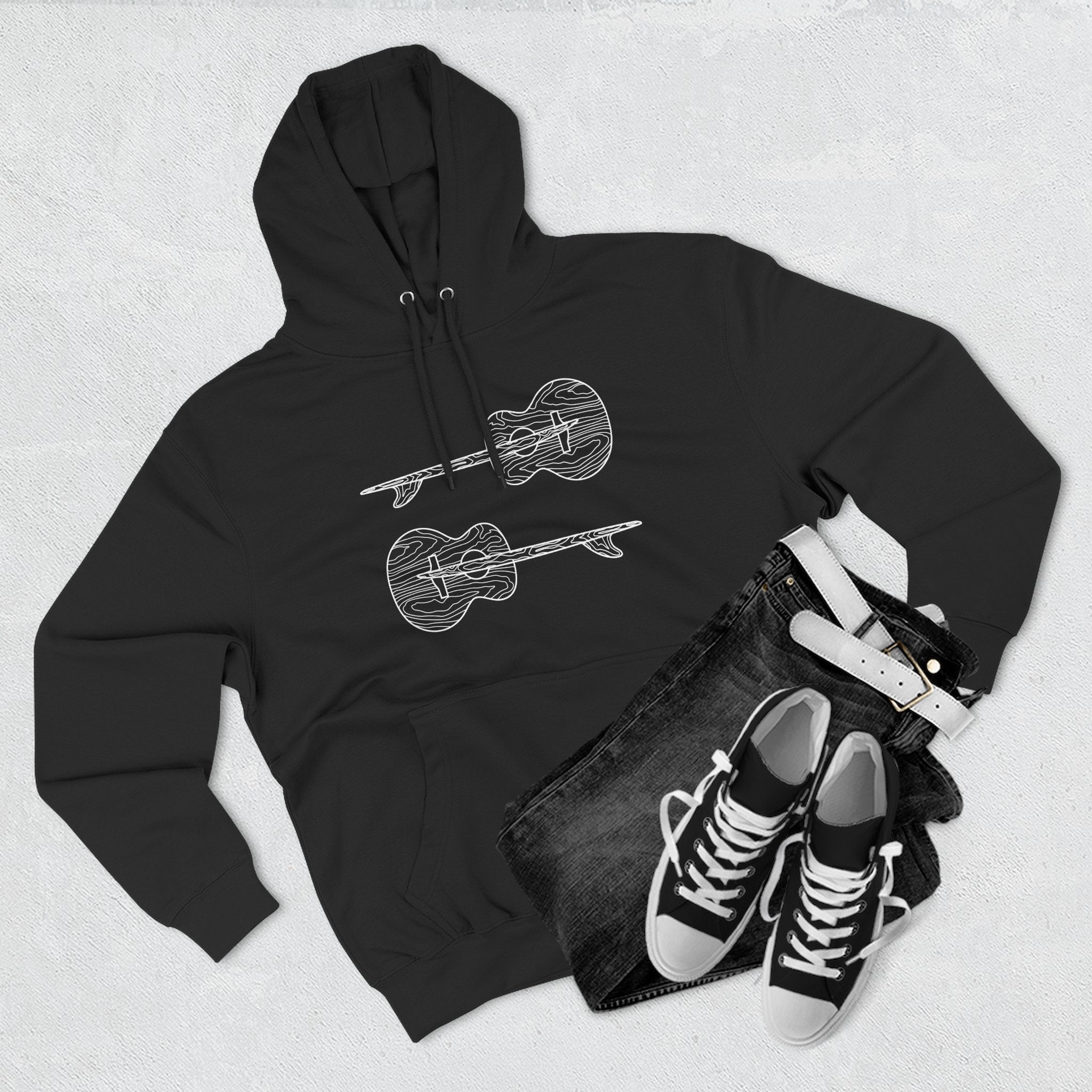 Ventana Santa Cruz Guitar Collab Unisex - Pull-Over Cotton Blend Fleece Hoodie
