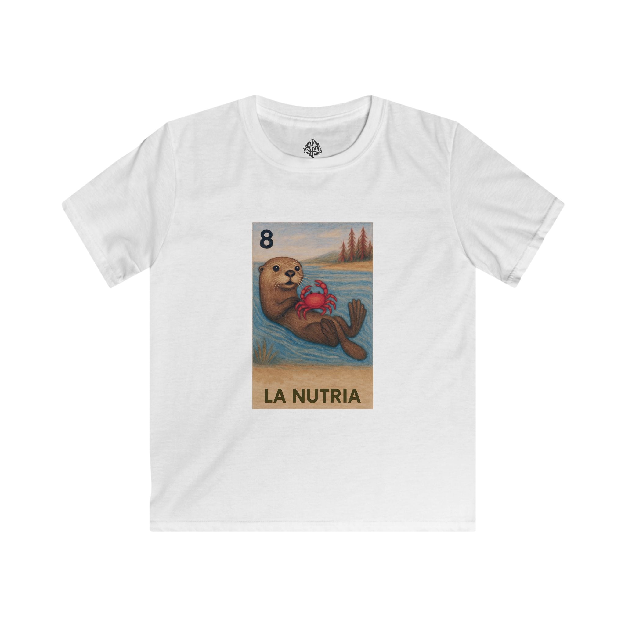Sea Otter Lotería Kids - Soft Style U.S. Cotton T-Shirt (La Nutria)