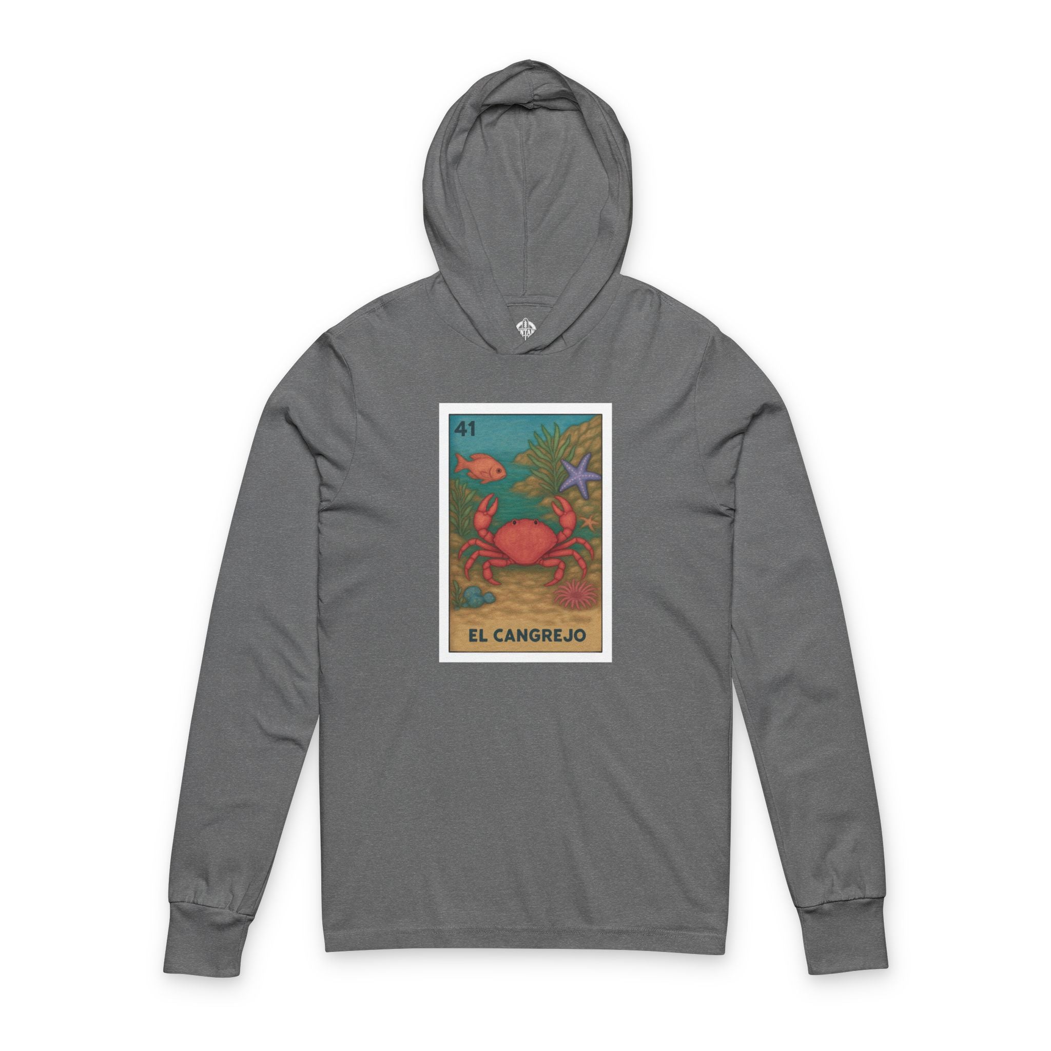 Crab Lotería Unisex - Cotton Hooded Long Sleeve Hooded T-Shirt (El Cangrejo)