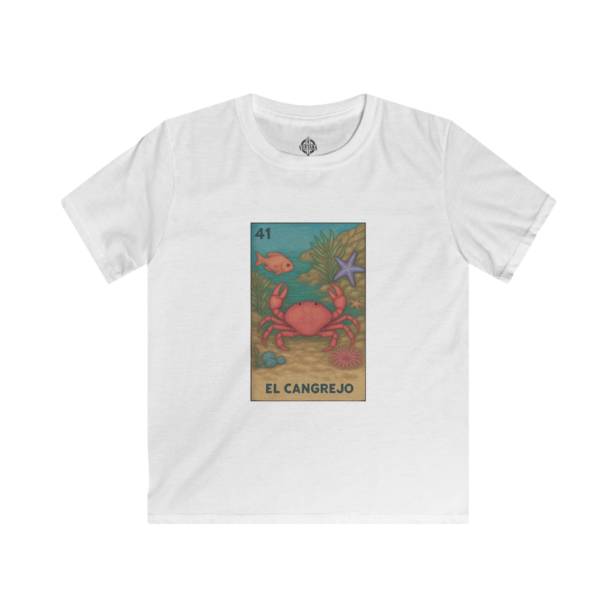Crab Lotería Kids - Soft Style U.S. Cotton T-Shirt (El Cangrejo)