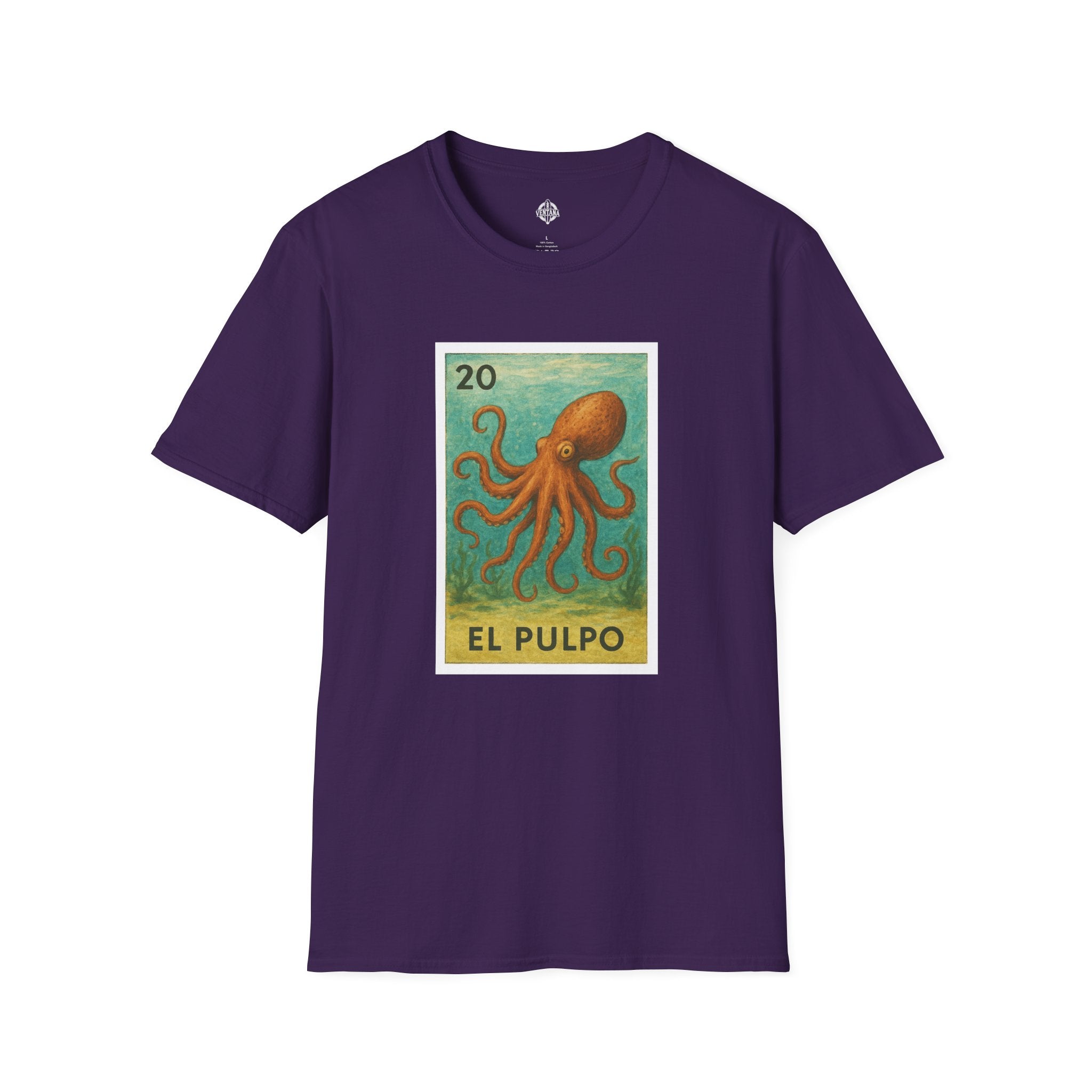 Octopus Lotería Unisex - Soft Style U.S. Cotton T-Shirt (El Pulpo)