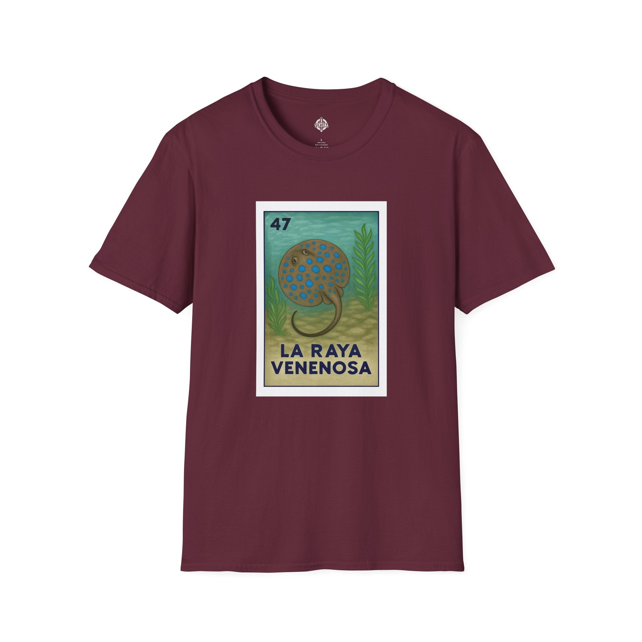 Stingray Lotería Unisex - Soft Style U.S. Cotton T-Shirt (La Raya Venenosa)
