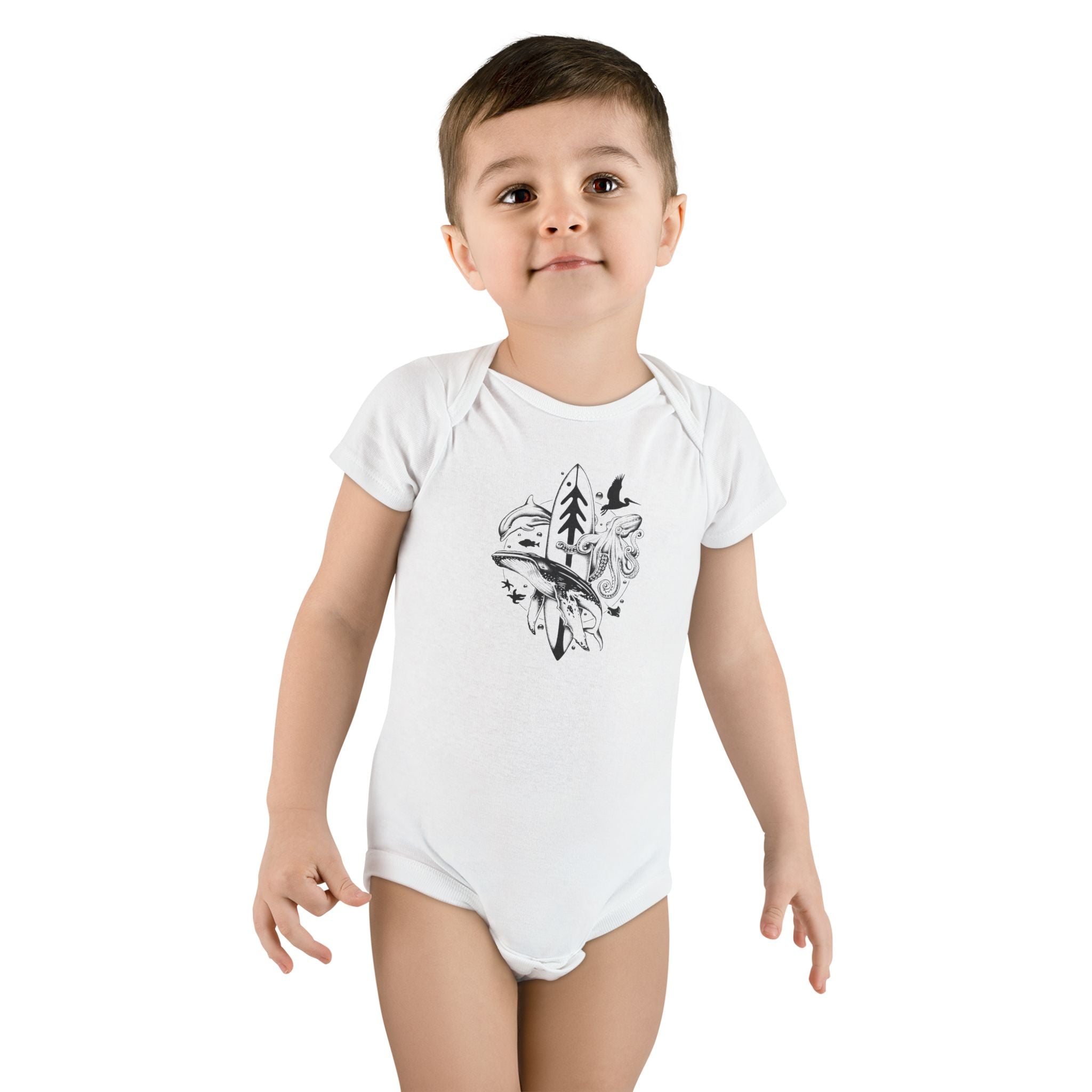 Ventana Monterey Bay by Thiago Bianchini - Baby Short Sleeve 100% Cotton Onesie
