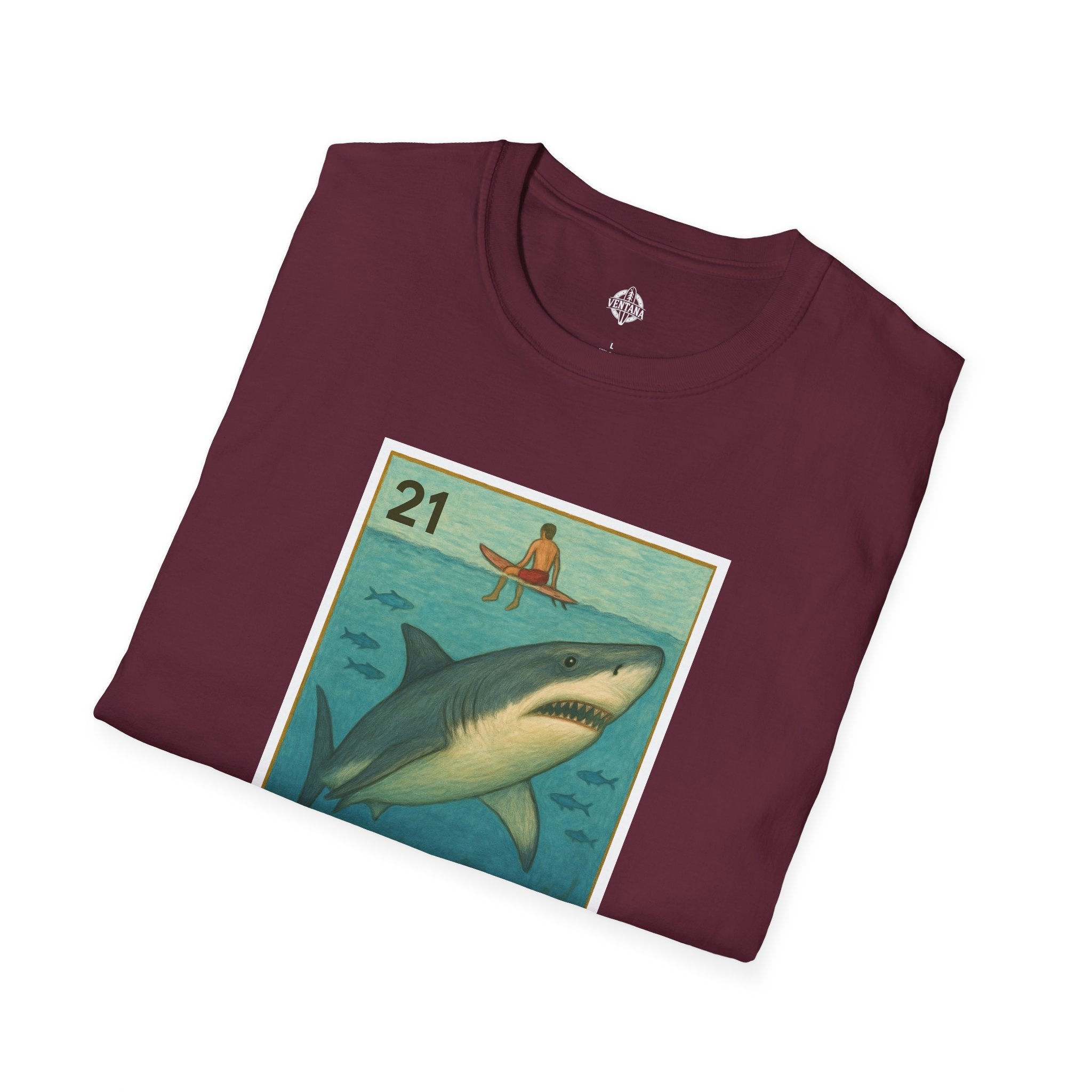 Shark Lotería Unisex - Soft Style U.S. Cotton T-Shirt (El Tiburón)