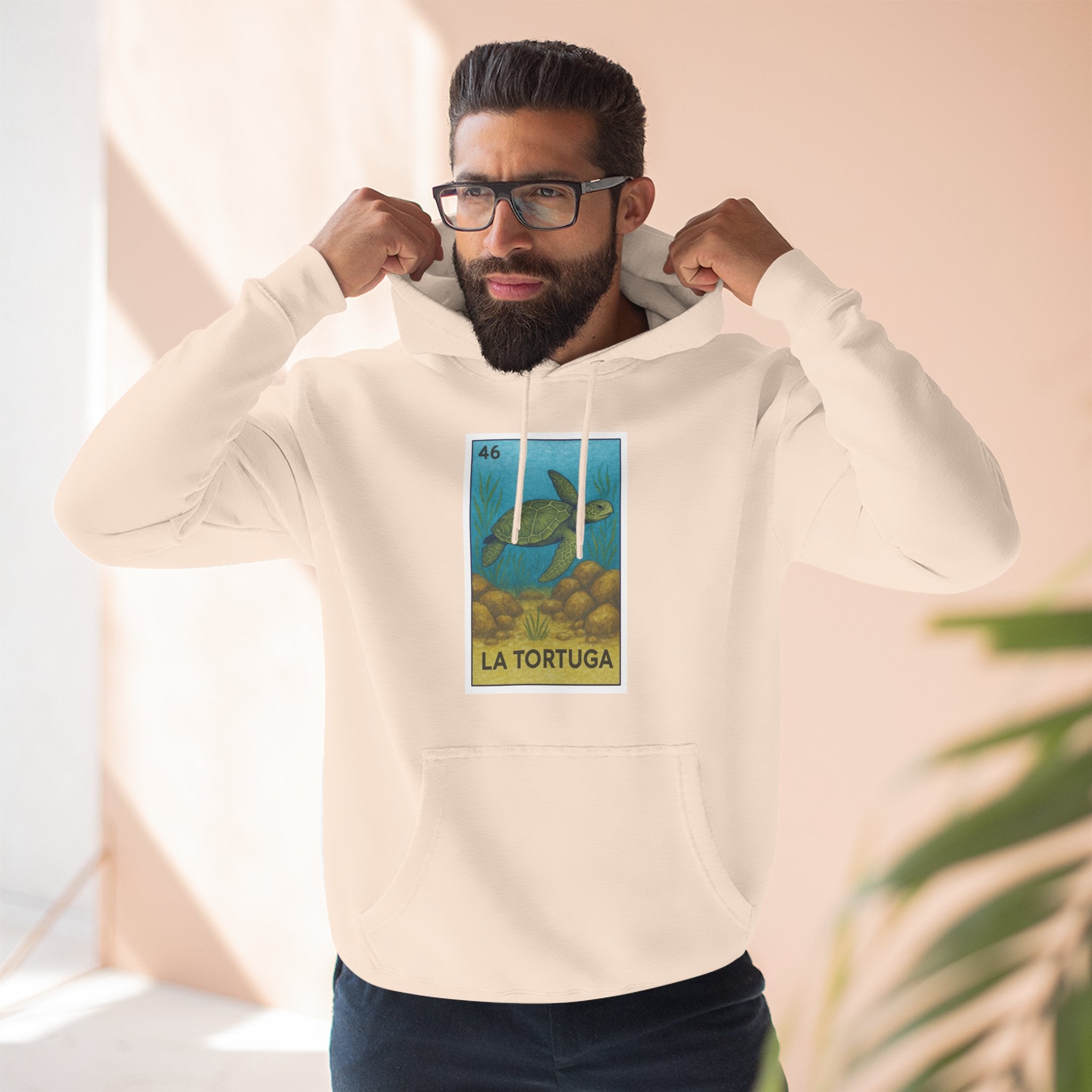 Turtle Lotería Unisex - Pull-Over Cotton Blend Fleece Hoodie (La Tortuga)