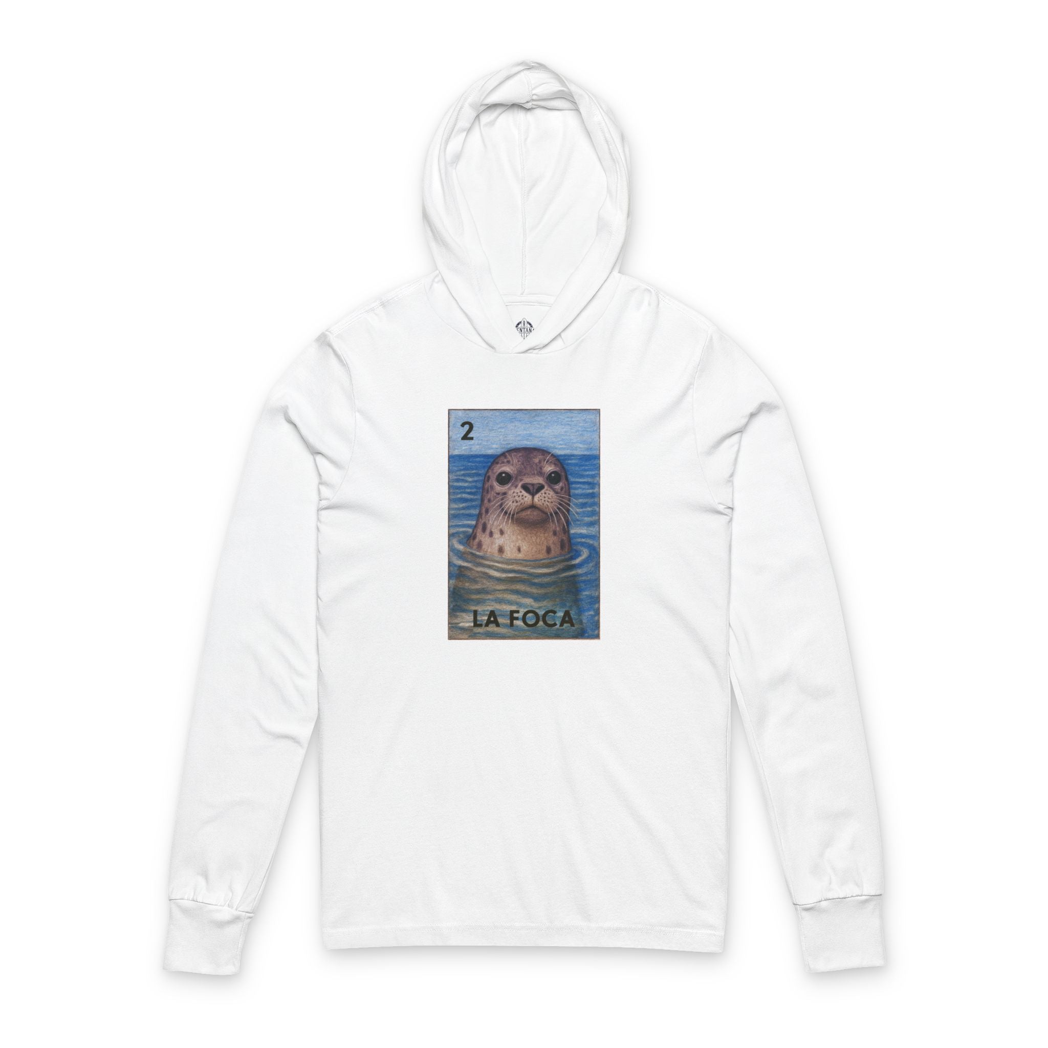 Seal Lotería Unisex - Cotton Hooded Long Sleeve Hooded T-Shirt (La Foca)